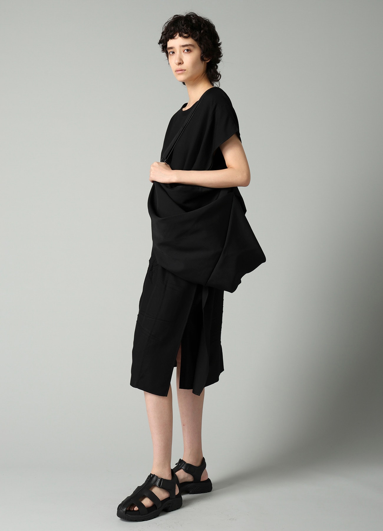 GABARDINE DRAPED SHOULDER BAG