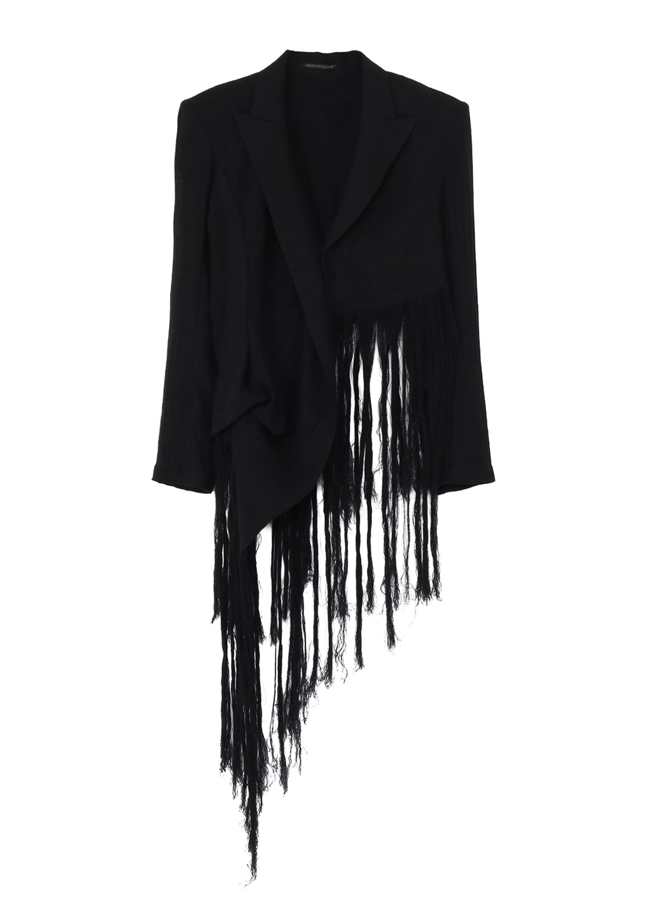 CRINKLE Li GAUZE HEM LINE FRINGE POINT ASM JACKET