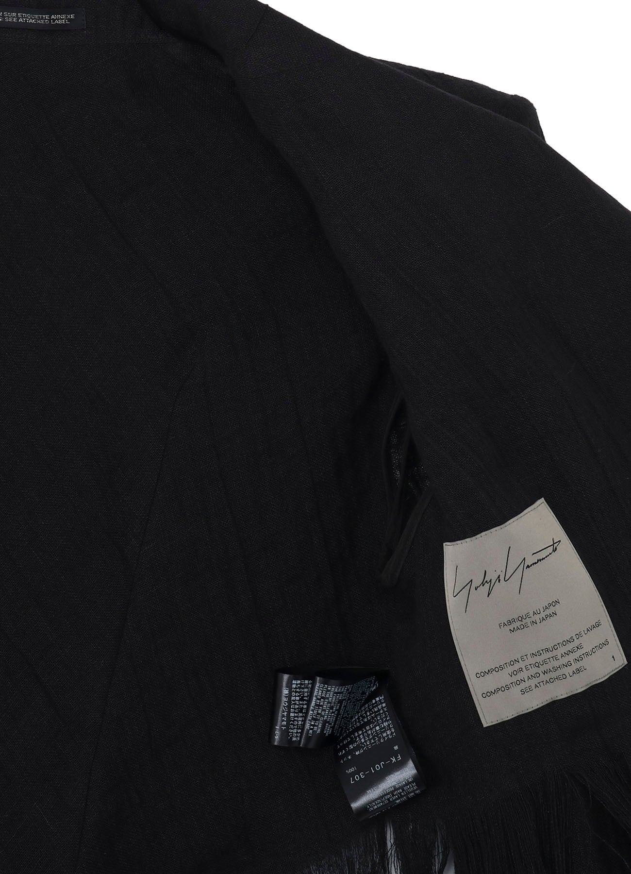 CRINKLE Li GAUZE HEM LINE FRINGE POINT ASM JACKET