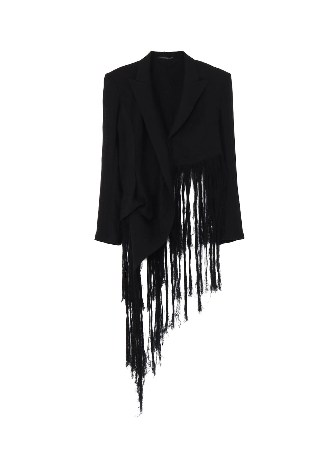 CRINKLE Li GAUZE HEM LINE FRINGE POINT ASM JACKET