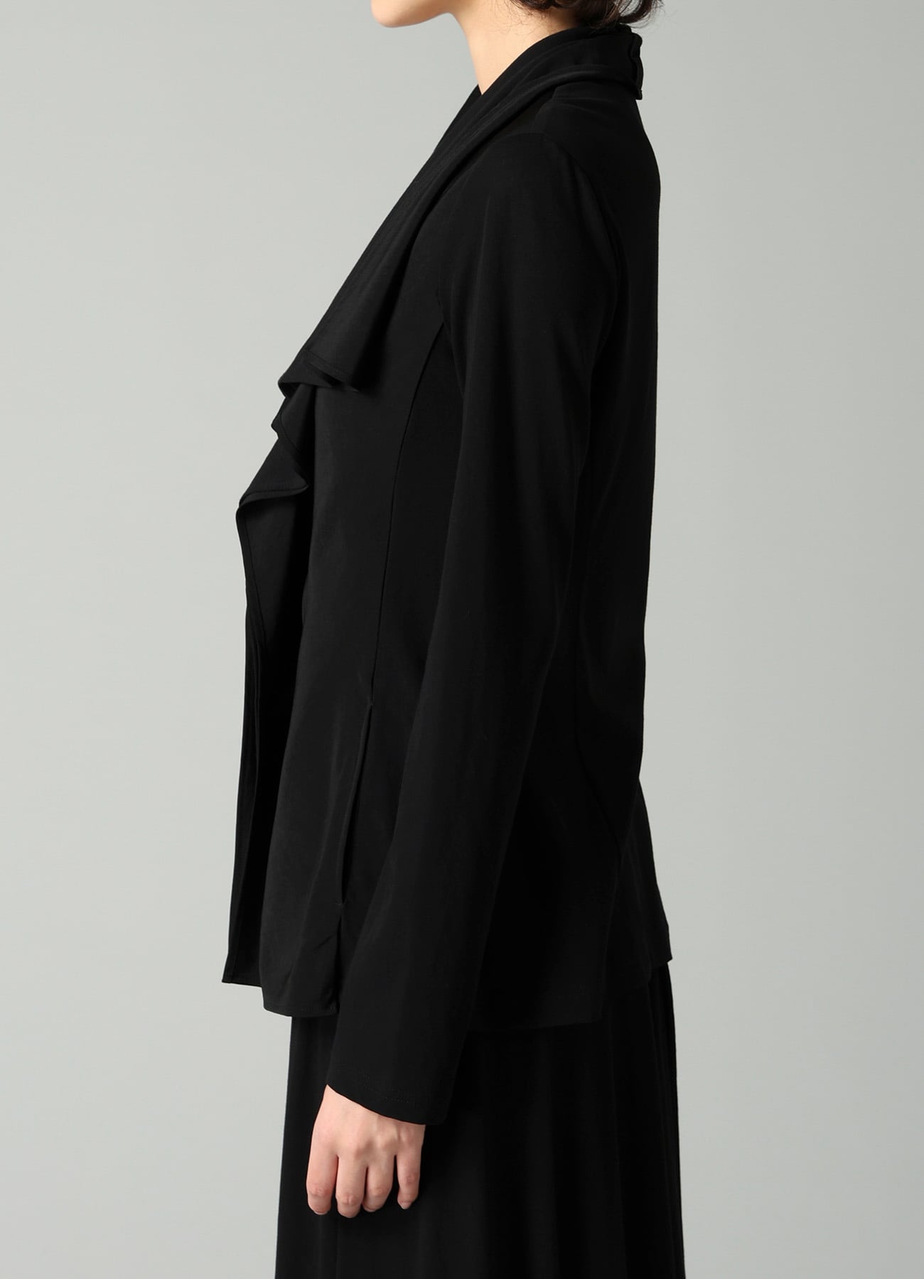 COTTON SINGLE JERSEY DRAPED JACKET
