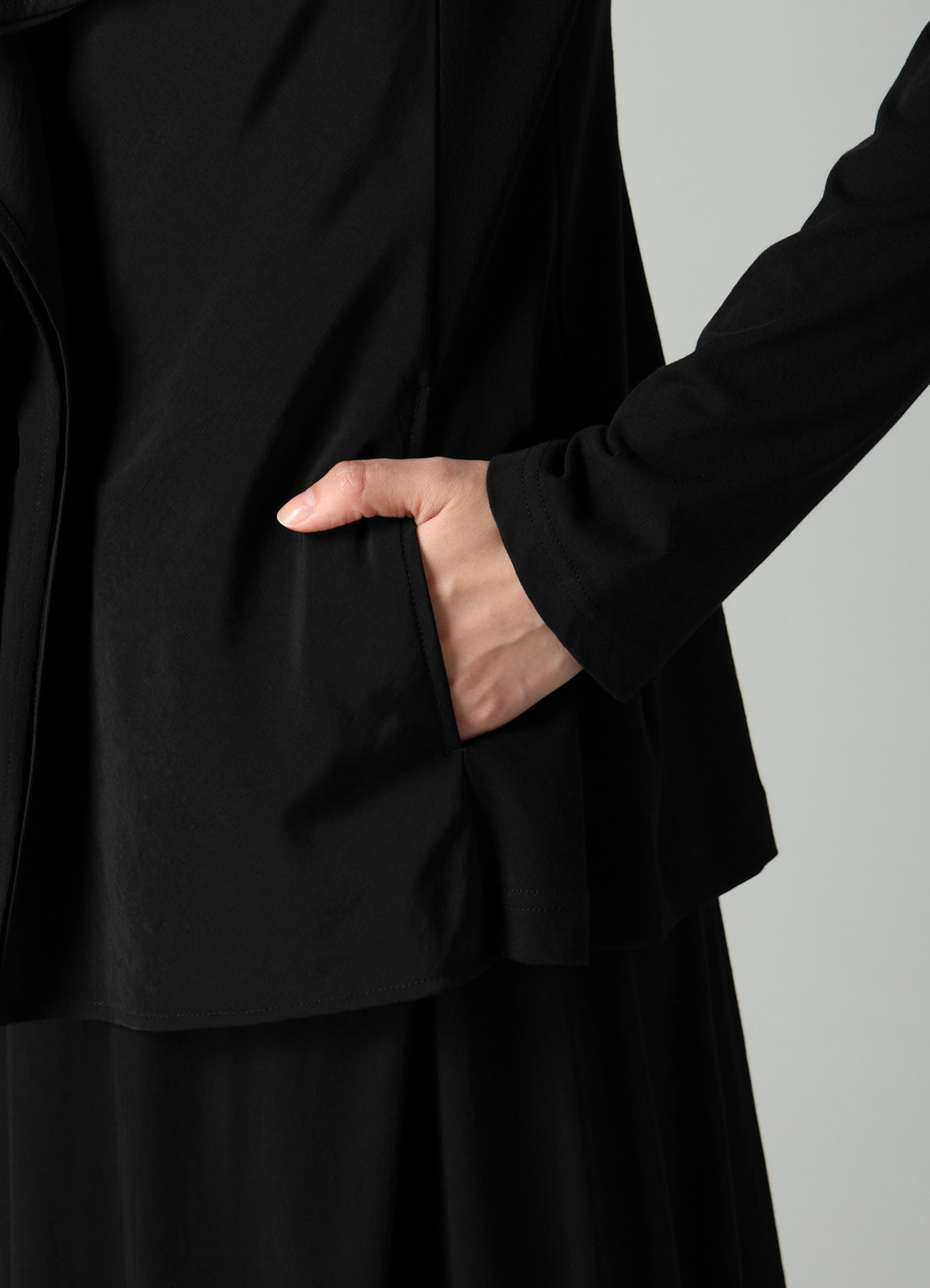 COTTON SINGLE JERSEY DRAPED JACKET