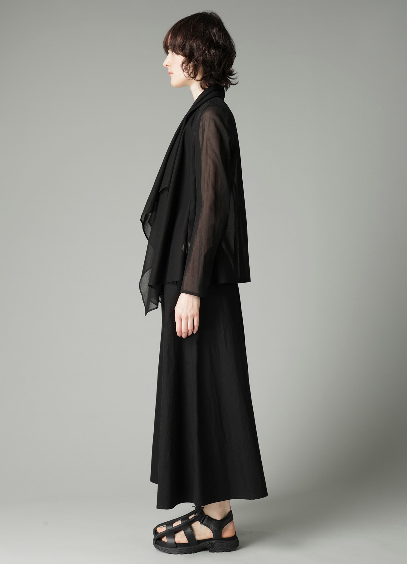 VOILE FRONT DRAPED DETAIL JACKET