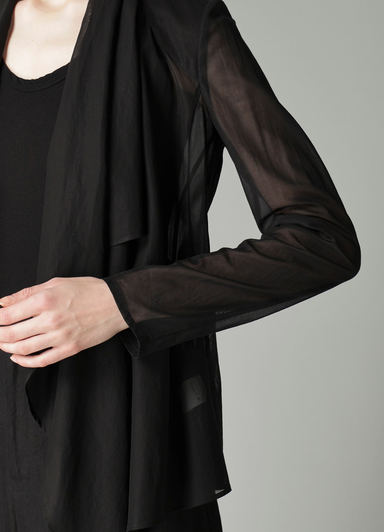 VOILE FRONT DRAPED DETAIL JACKET