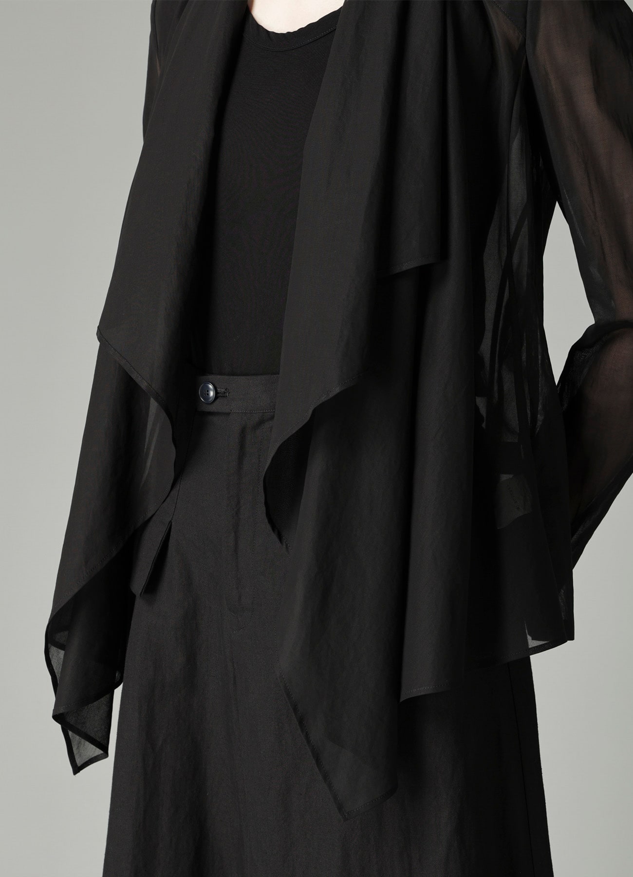 VOILE FRONT DRAPED DETAIL JACKET