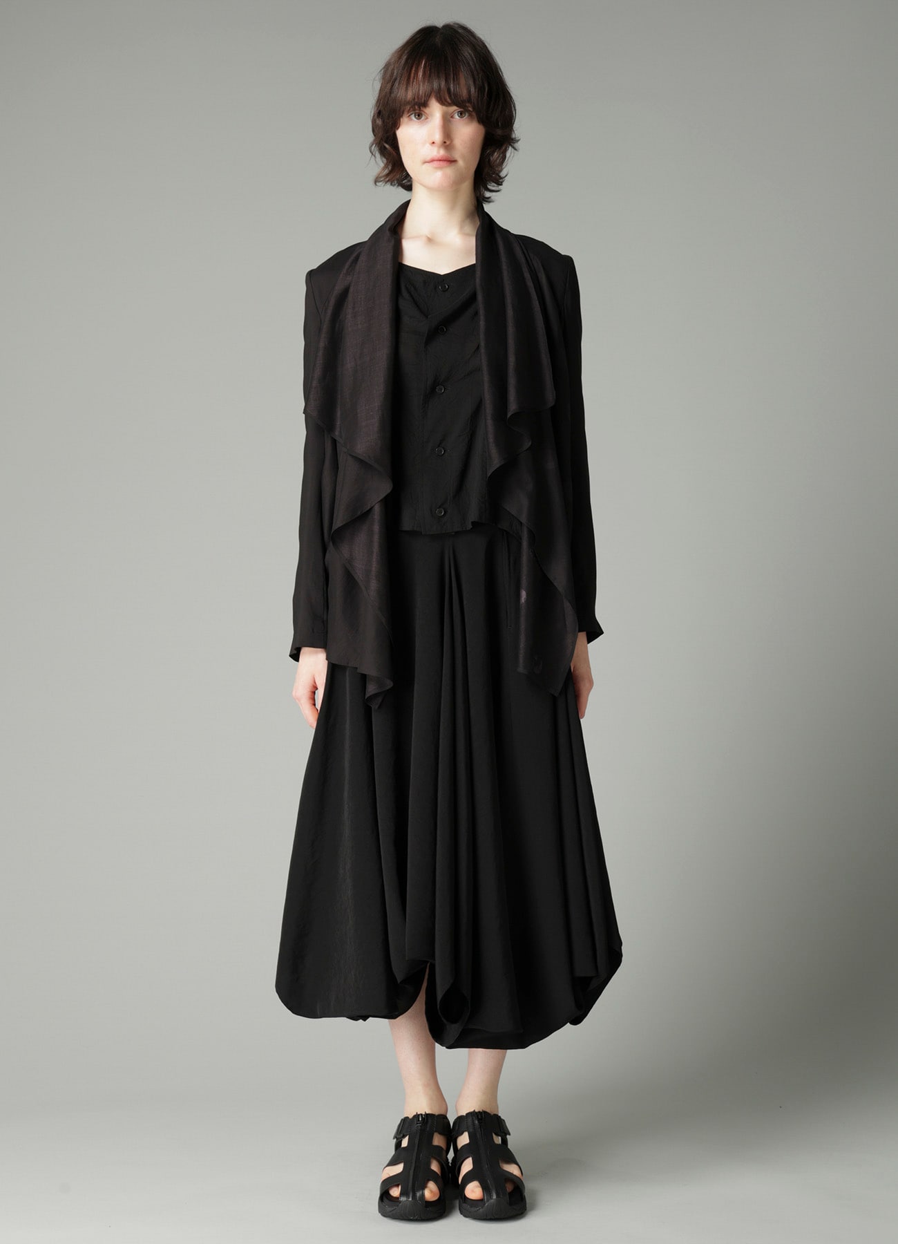 DAMAGED DOT S FRONT DRAPED DETAIL JACKET