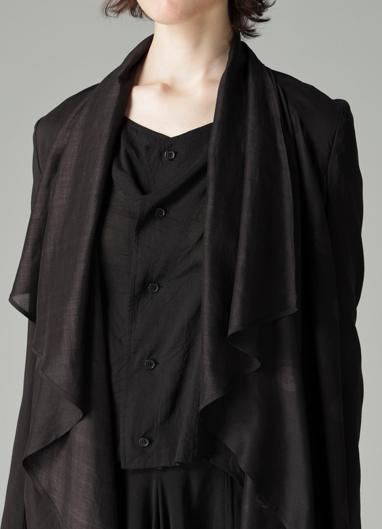 DAMAGED DOT S FRONT DRAPED DETAIL JACKET