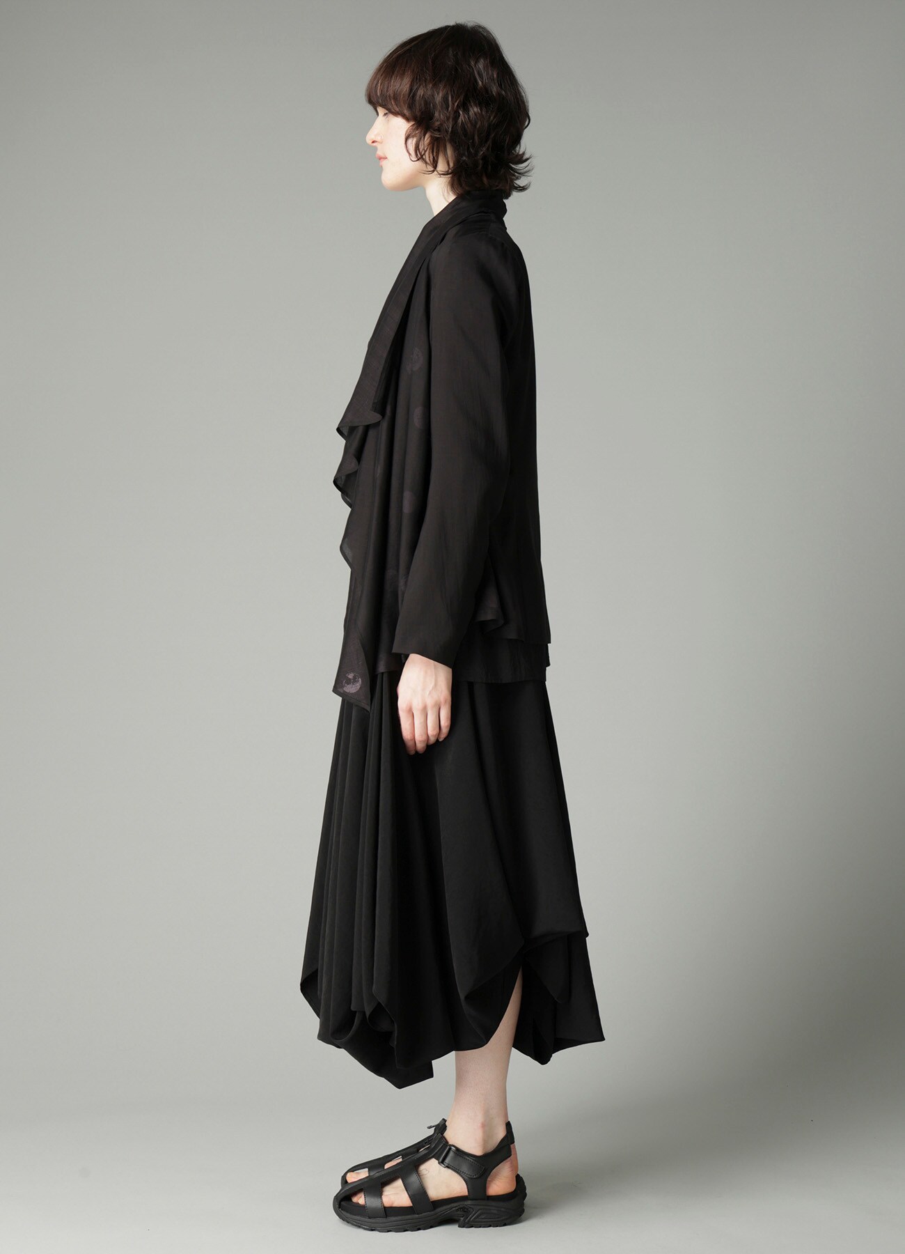DAMAGED DOT S FRONT DRAPED DETAIL JACKET