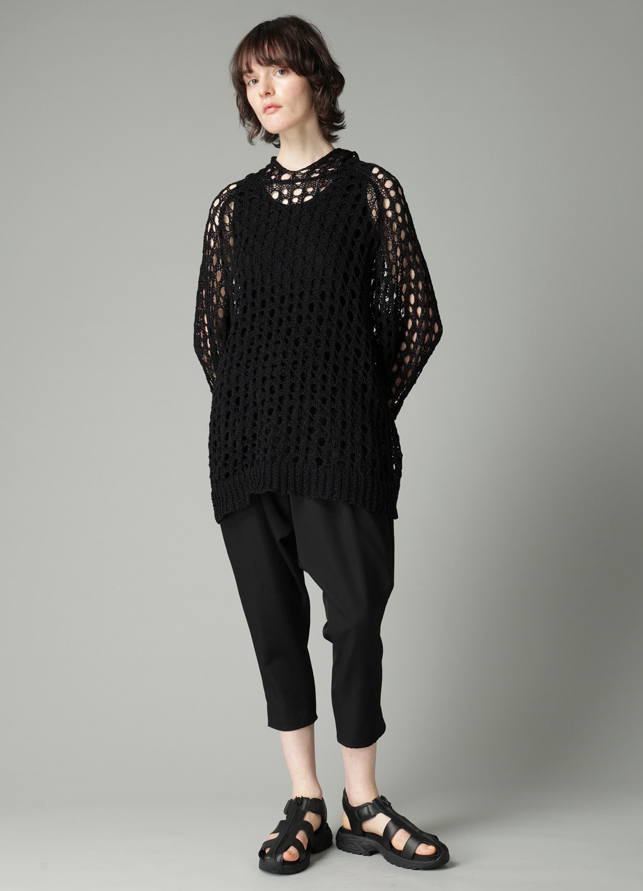 OPENWORK KNIT KNIT HOODIE