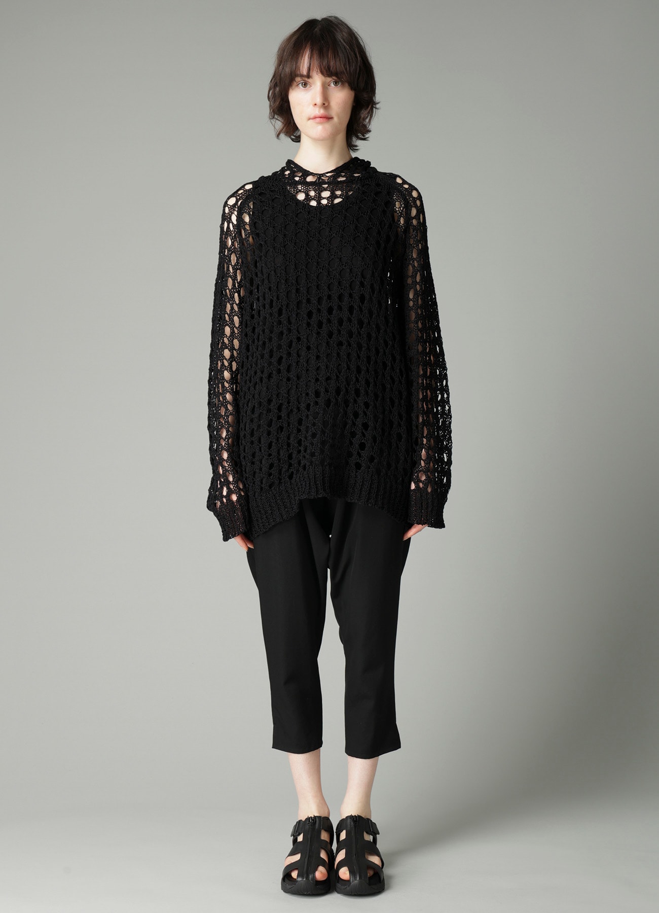 OPENWORK KNIT KNIT HOODIE