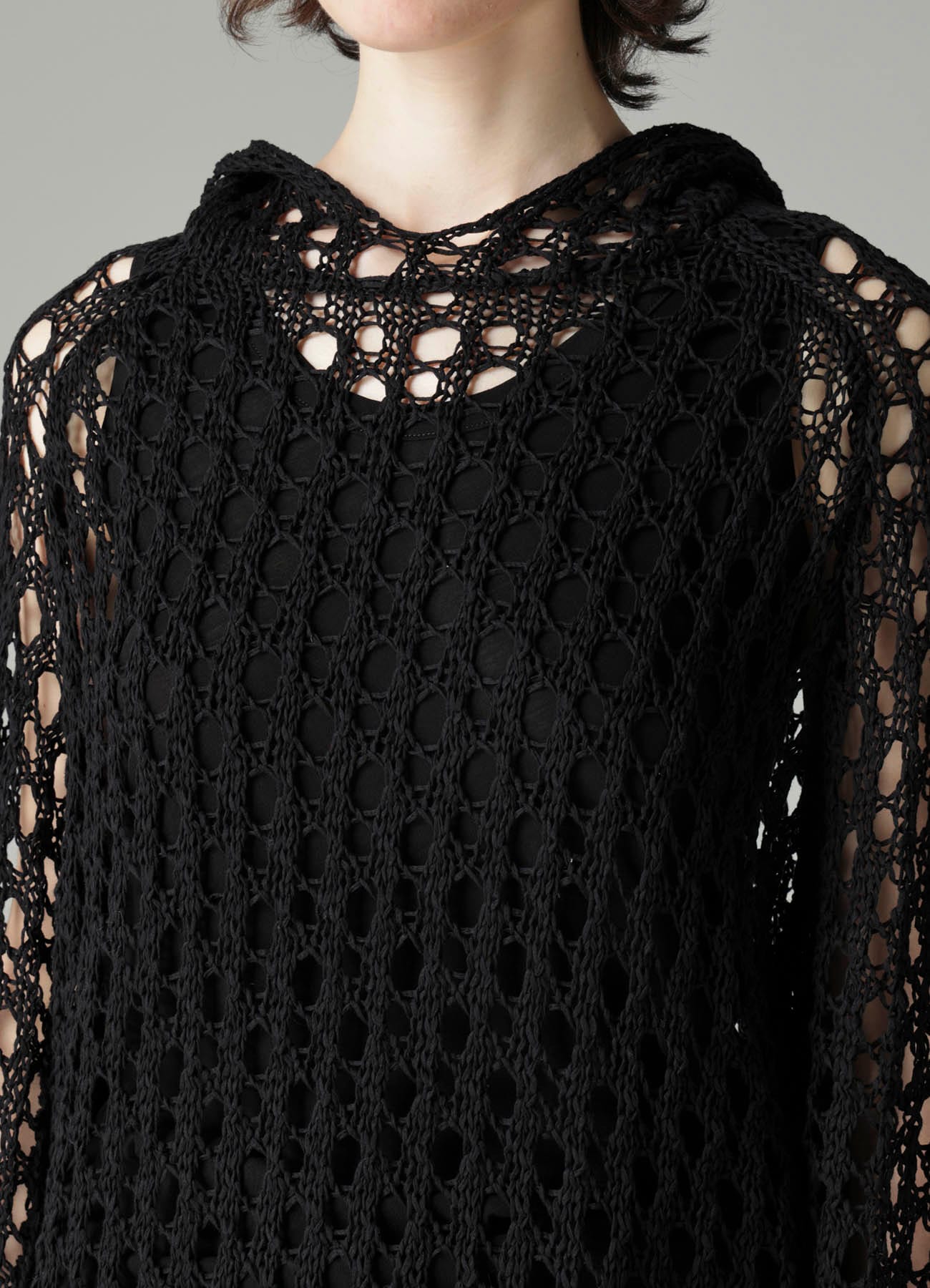 OPENWORK KNIT KNIT HOODIE