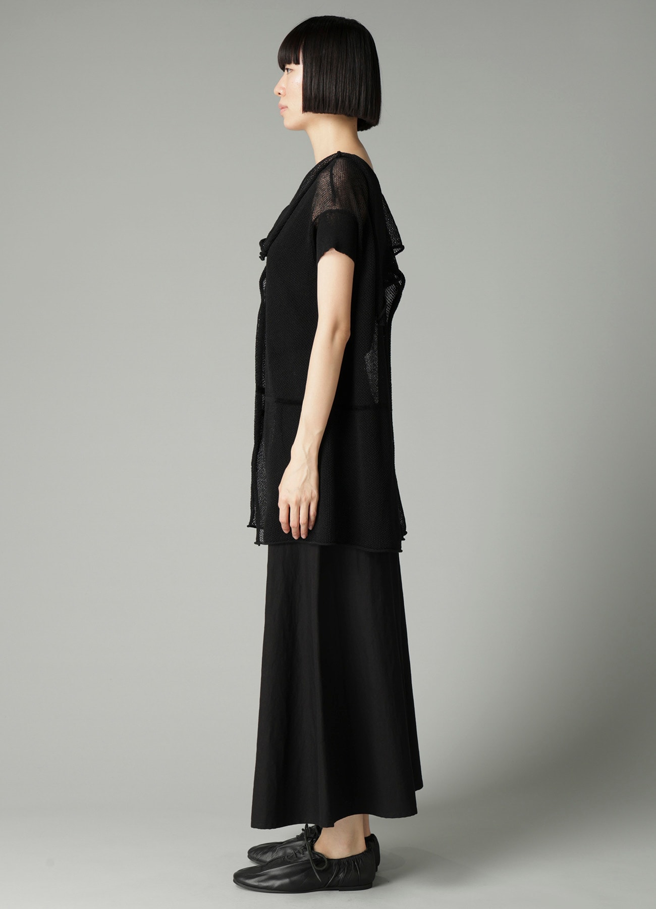 TUCK STITCH DRAPED PULLOVER