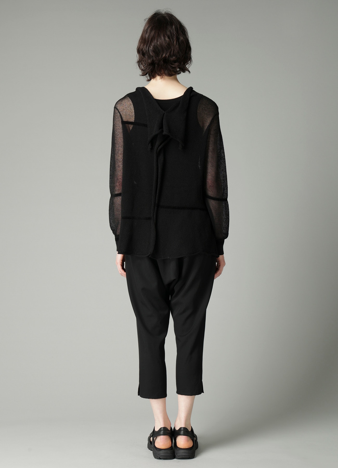 TUCK STITCH DRAPED CARDIGAN