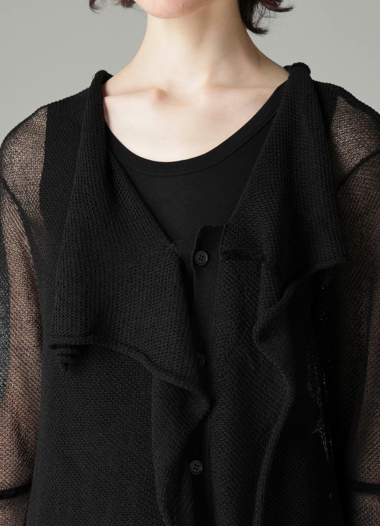 TUCK STITCH DRAPED CARDIGAN