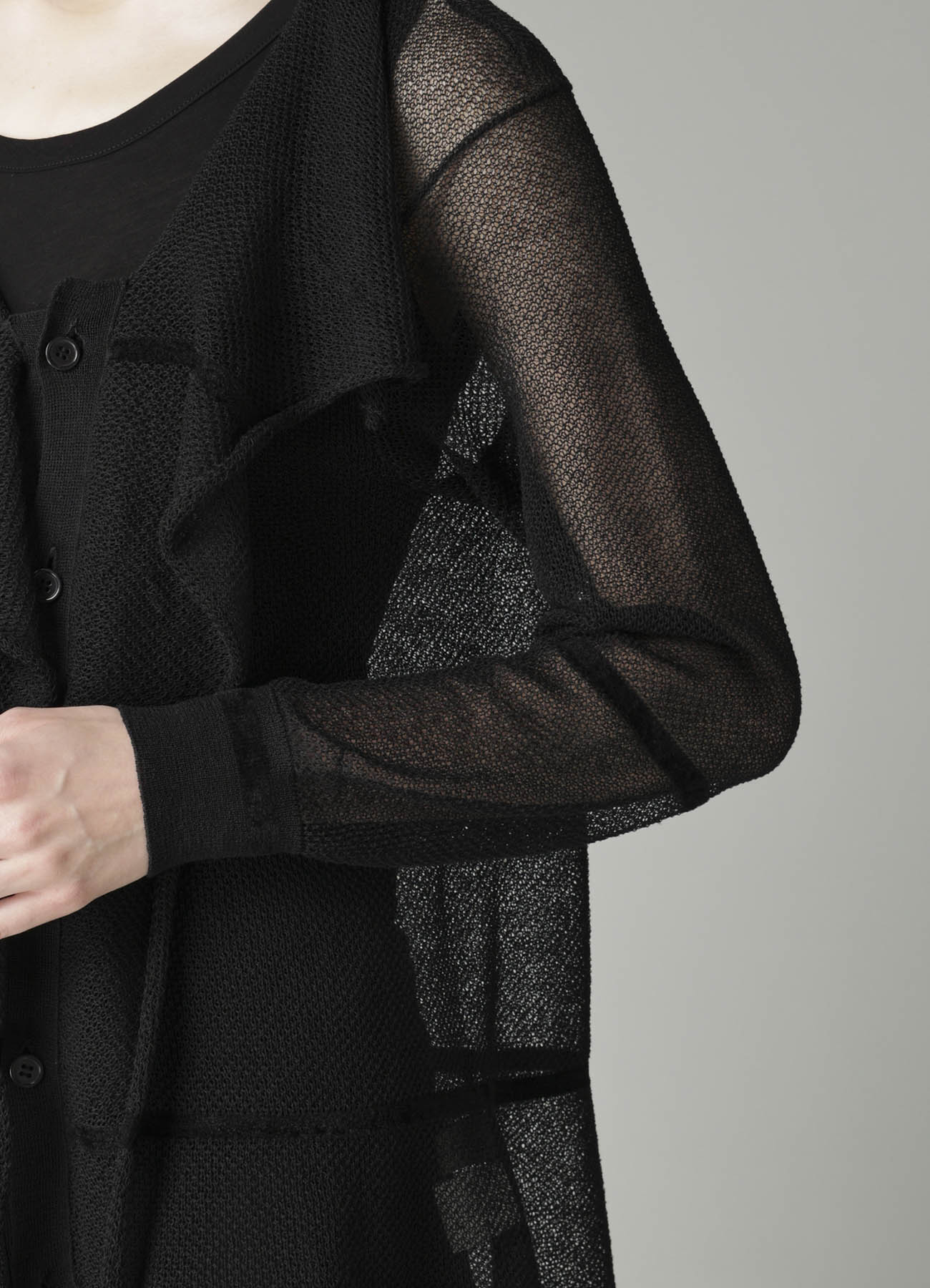 TUCK STITCH DRAPED CARDIGAN