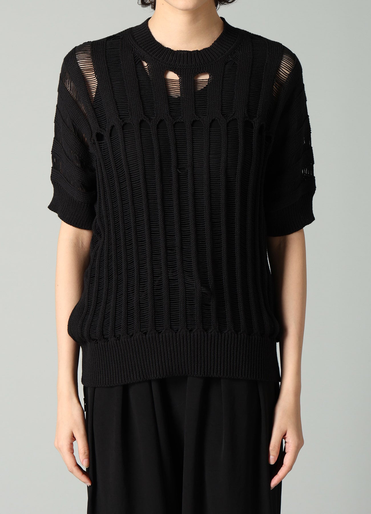 OFFSET PATTERN SHORT SLV PULLOVER