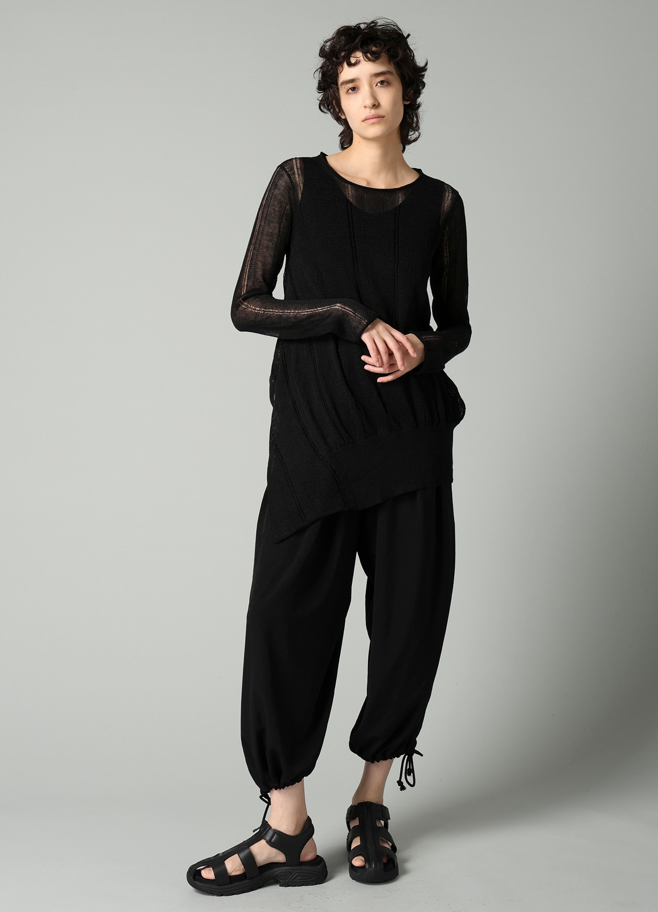 STRIPE PATTERN ASM KNIT PULLOVER