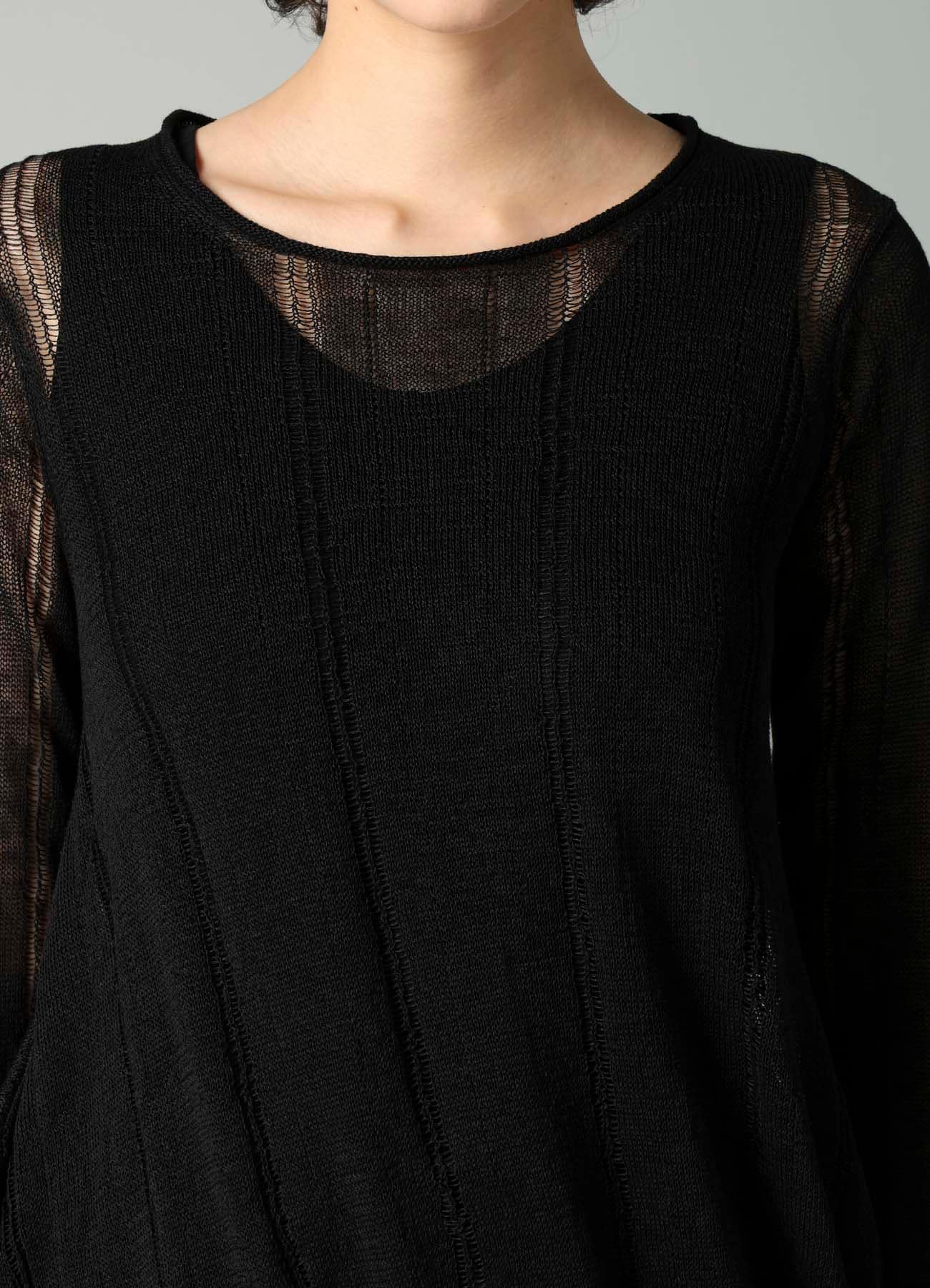 STRIPE PATTERN ASM KNIT PULLOVER