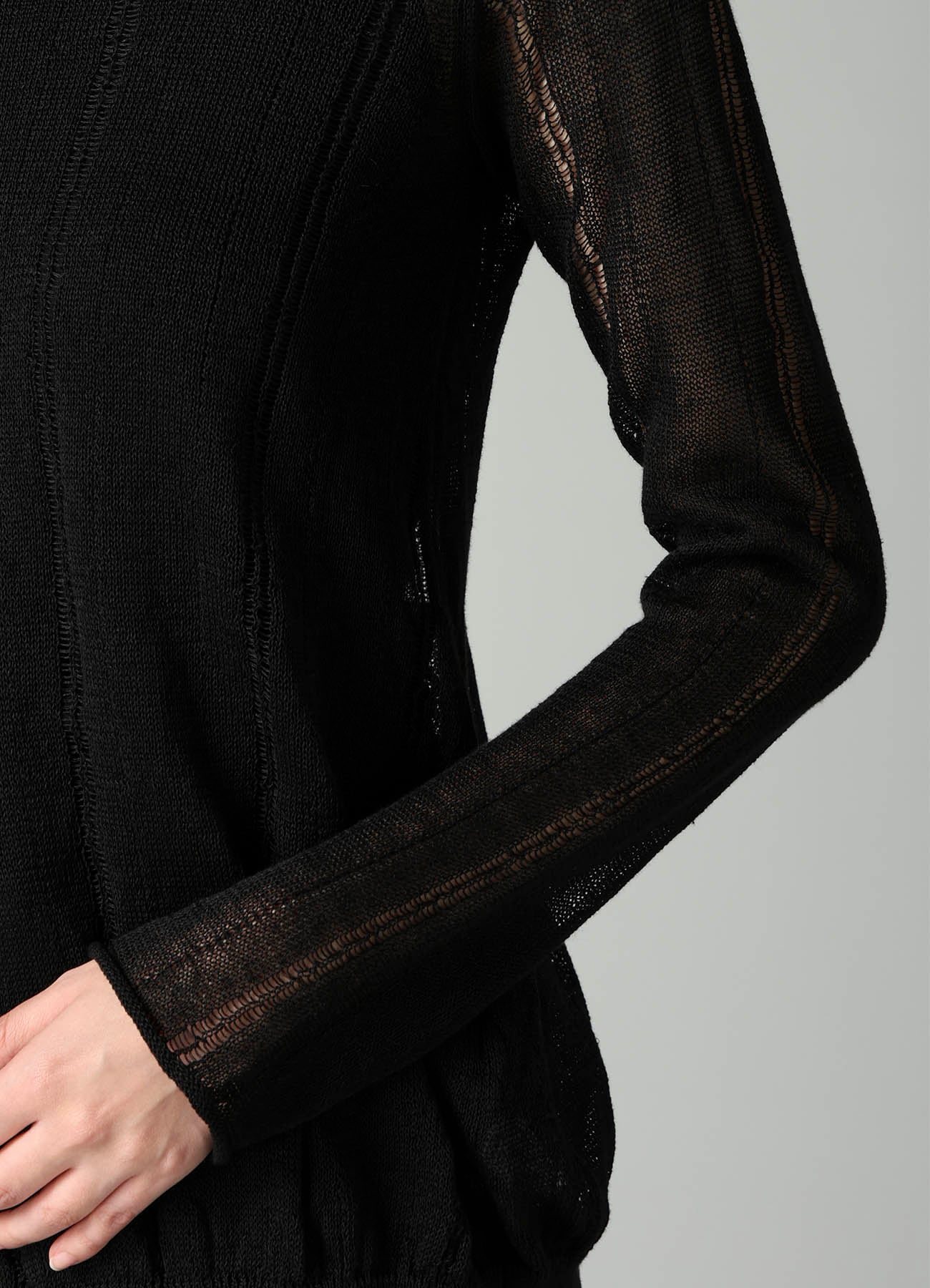 STRIPE PATTERN ASM KNIT PULLOVER