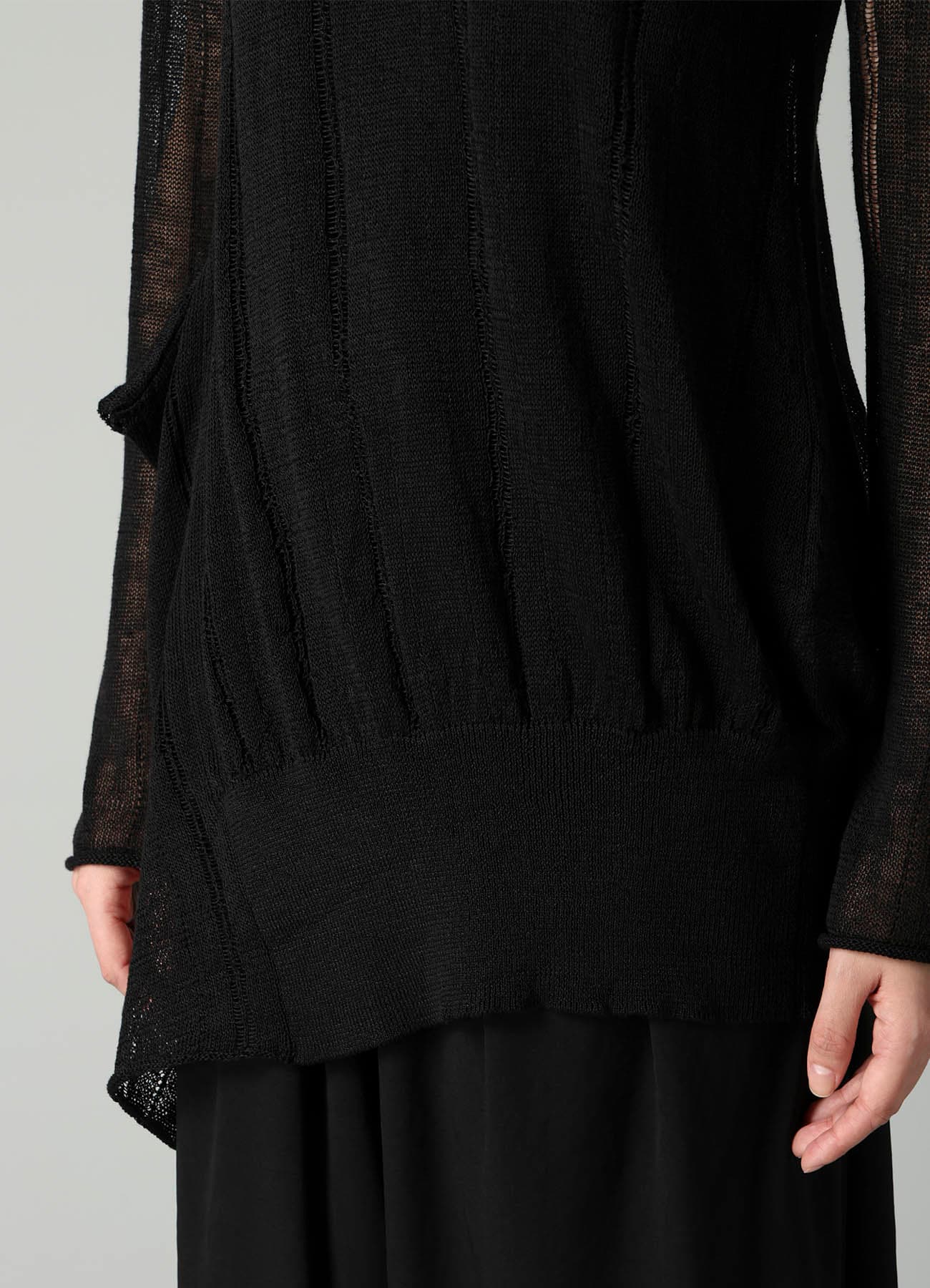 STRIPE PATTERN ASM KNIT PULLOVER