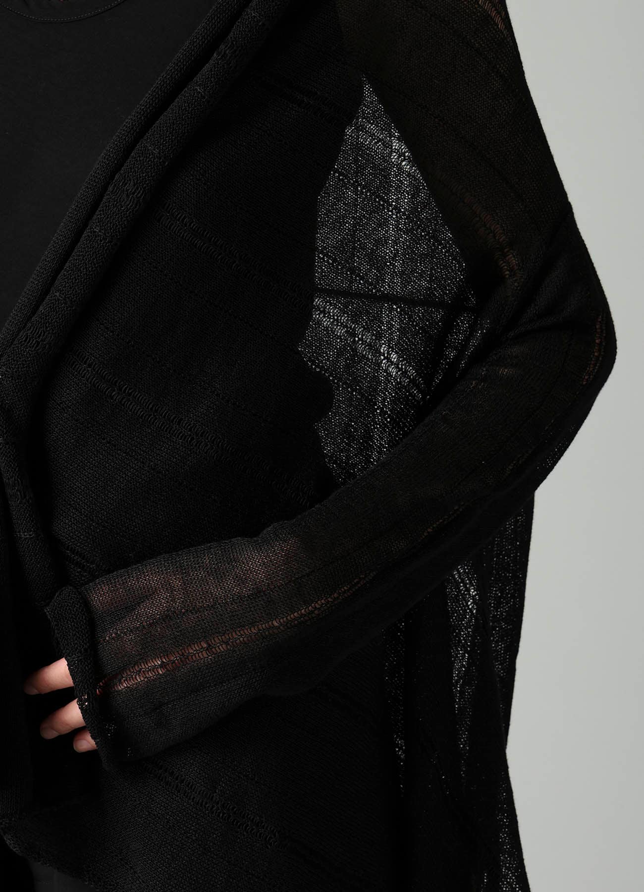 STRIPE PATTERN DRAPED CARDIGAN