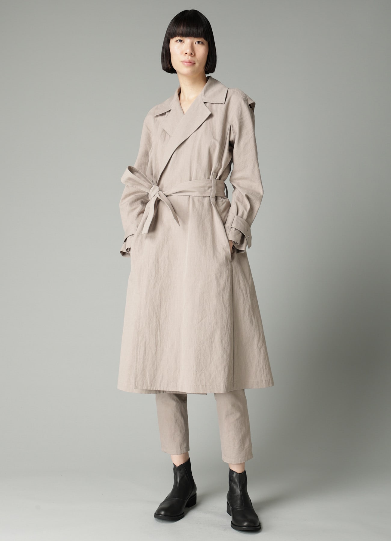 C/Li POPLIN STRAIGHT SLIM PANTS