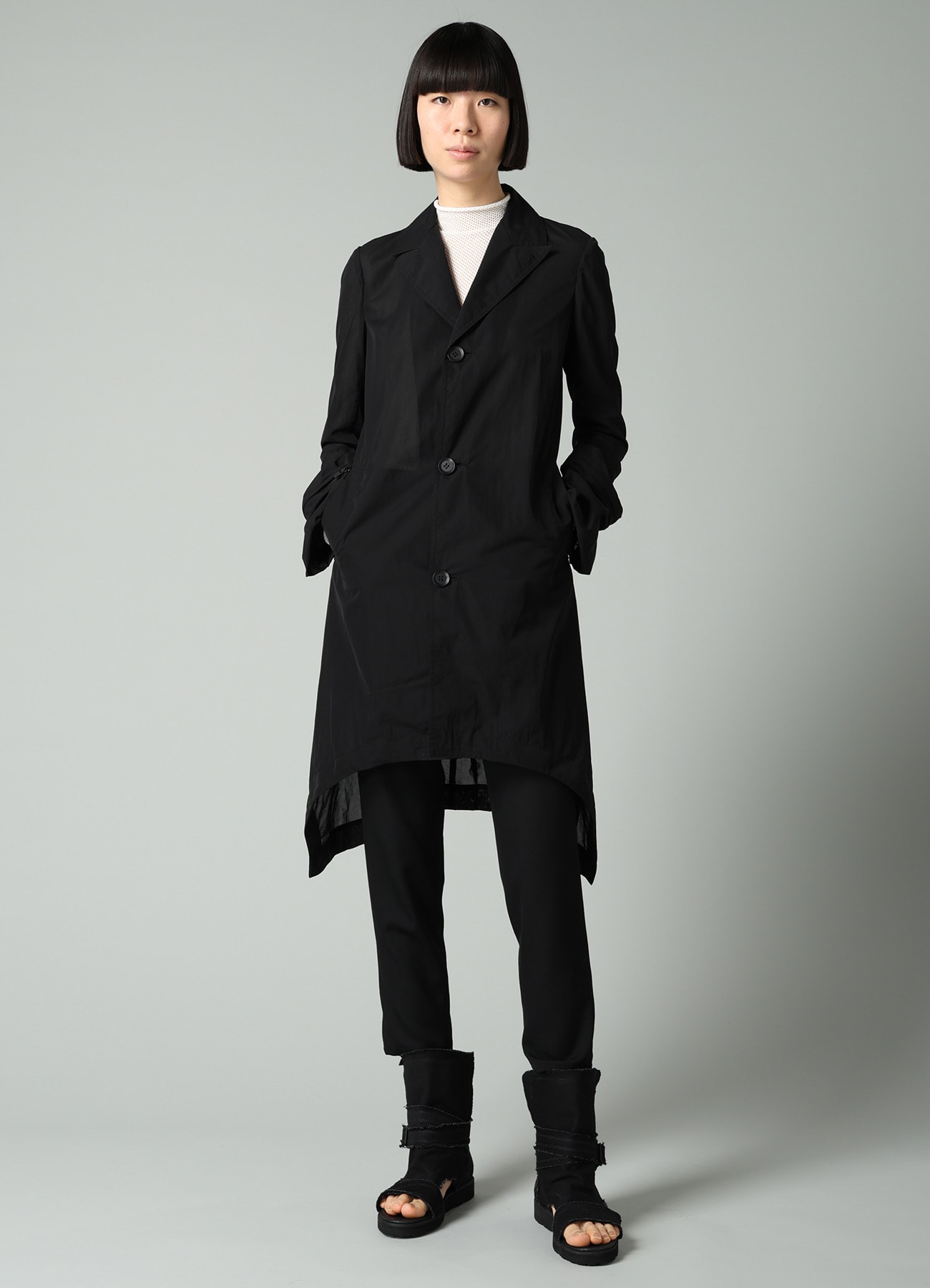 GABARDINE STRAIGHT SLIM PANTS