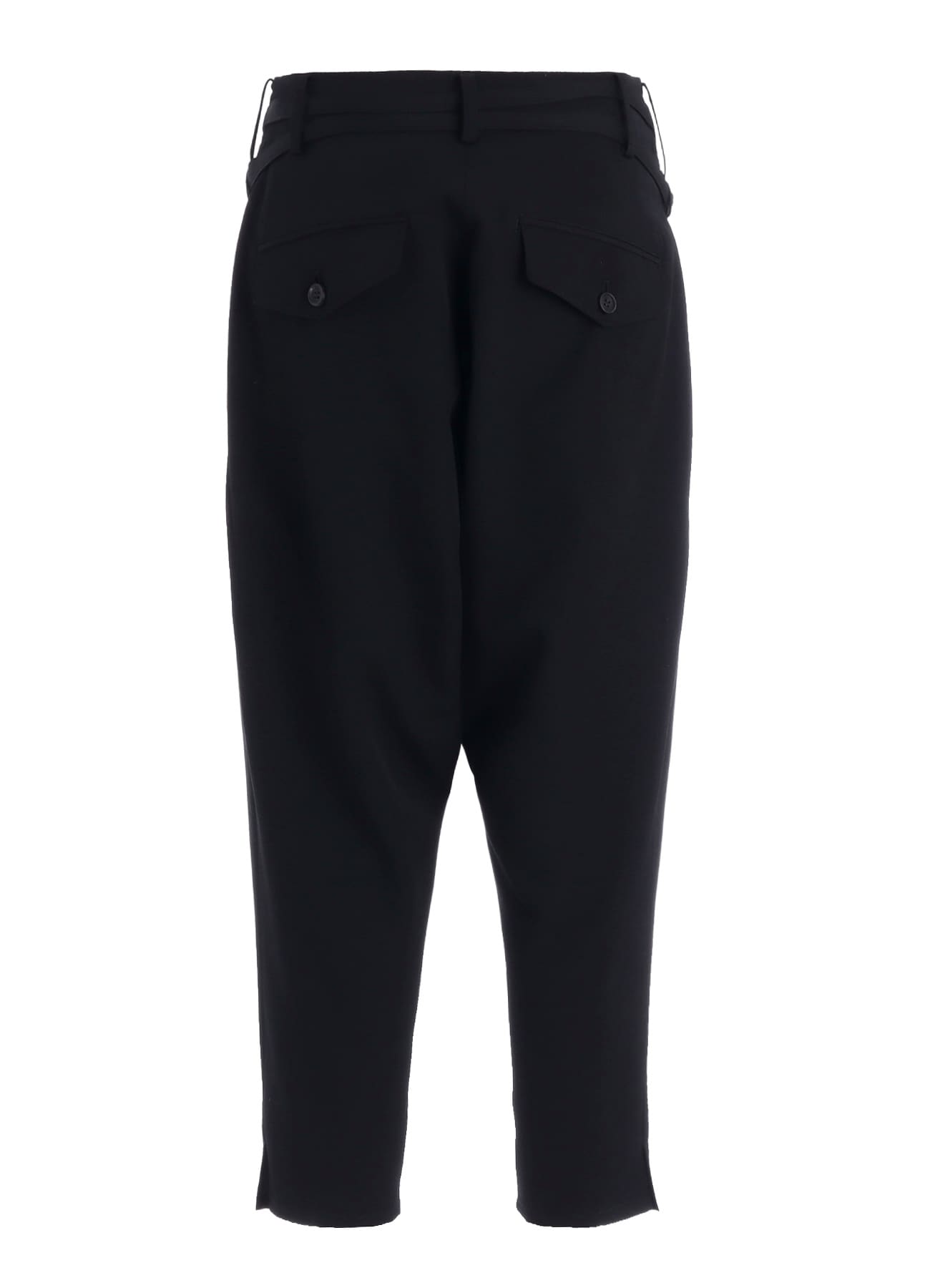 GABARDINE SLIM BELTED POINT PANTS