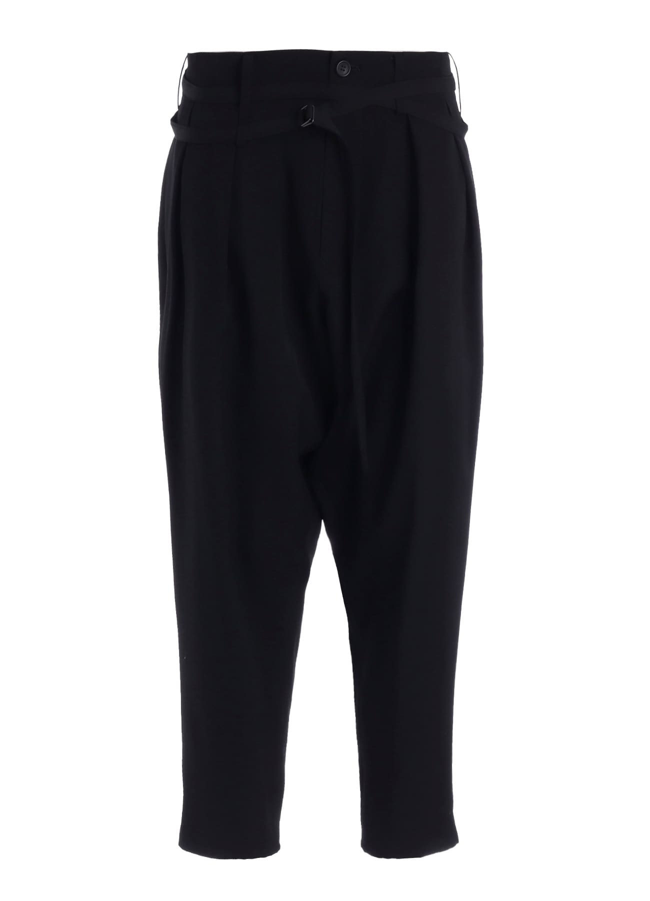 GABARDINE SLIM BELTED POINT PANTS