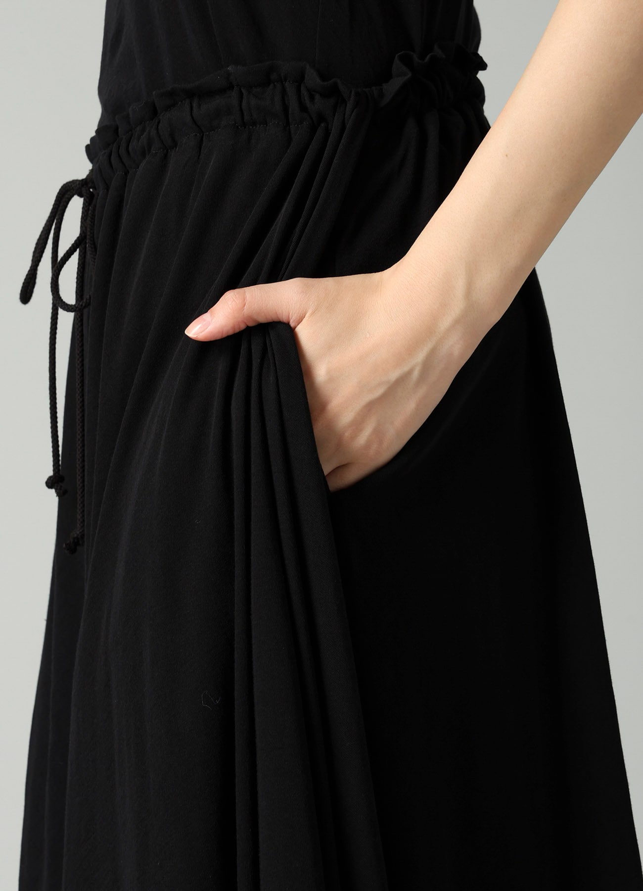 COTTON SINGLE JERSEY DRAPED SKIRT PANTS