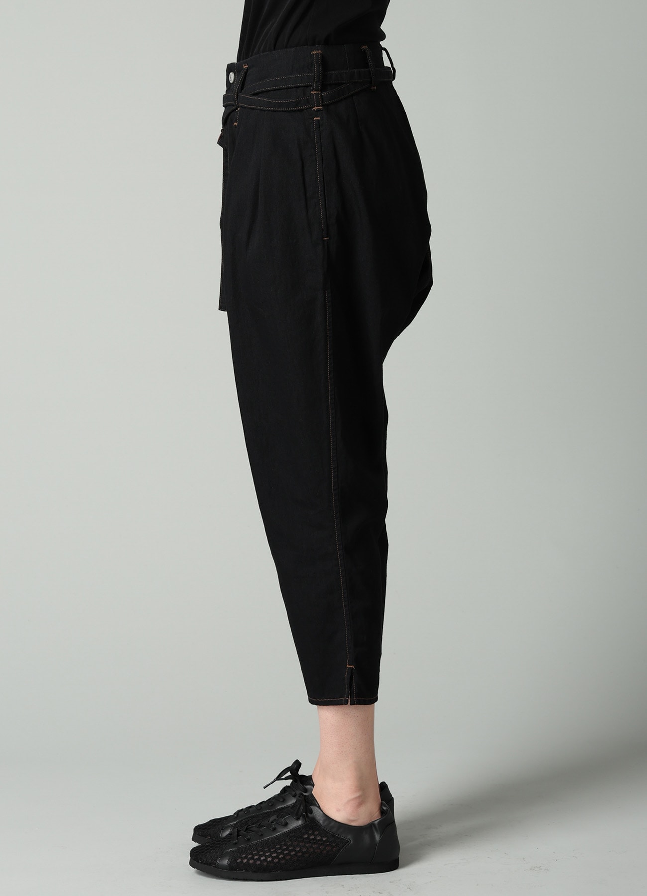 8OZ BIO DENIM SLIM BELTED POINT PANTS