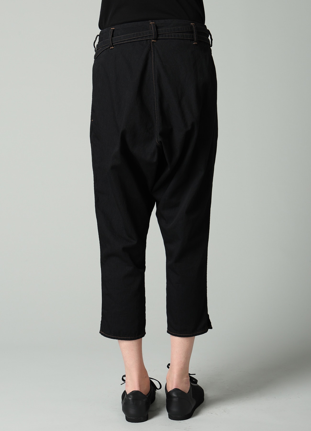 8OZ BIO DENIM SLIM BELTED POINT PANTS