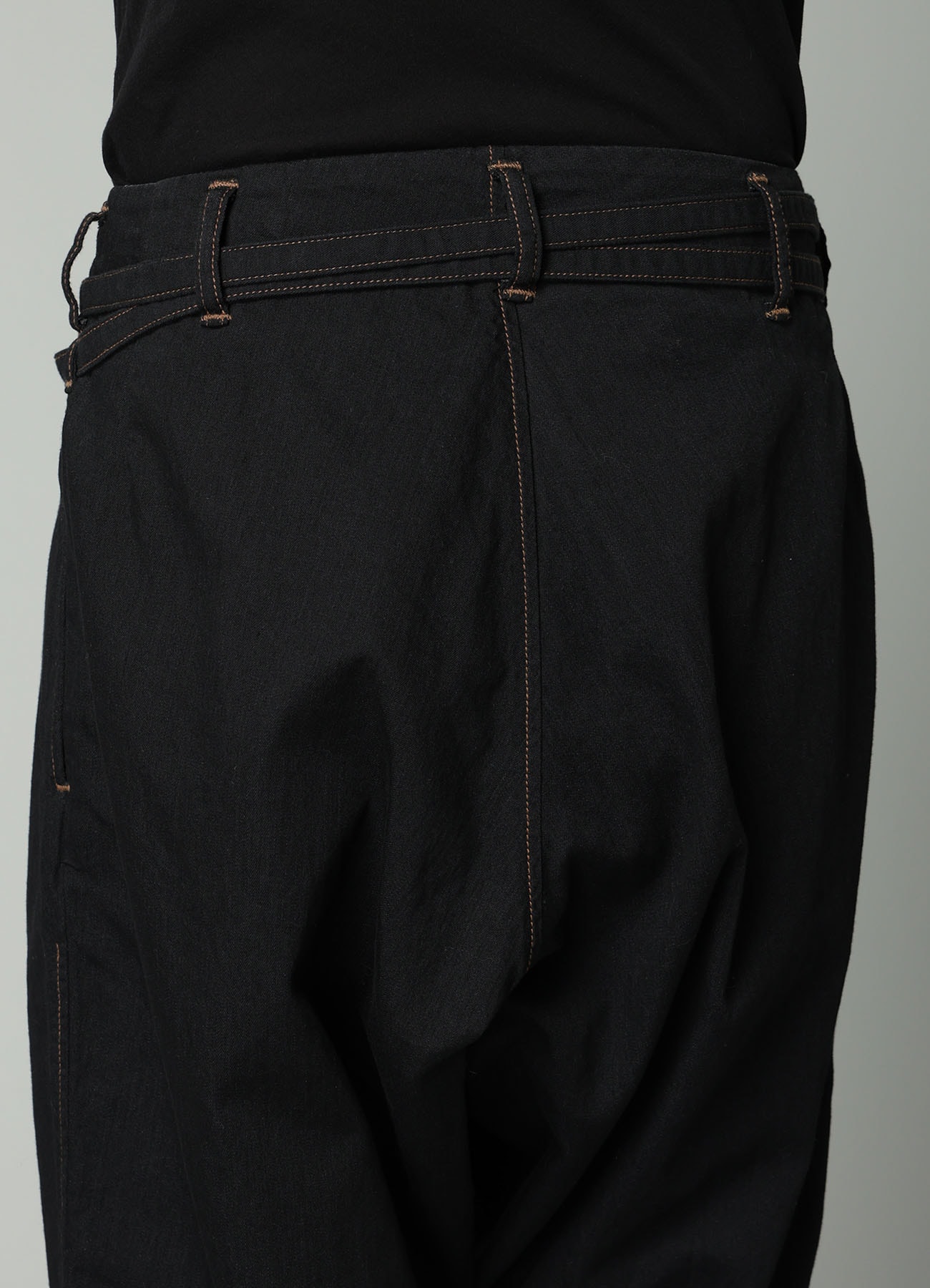 8OZ BIO DENIM SLIM BELTED POINT PANTS