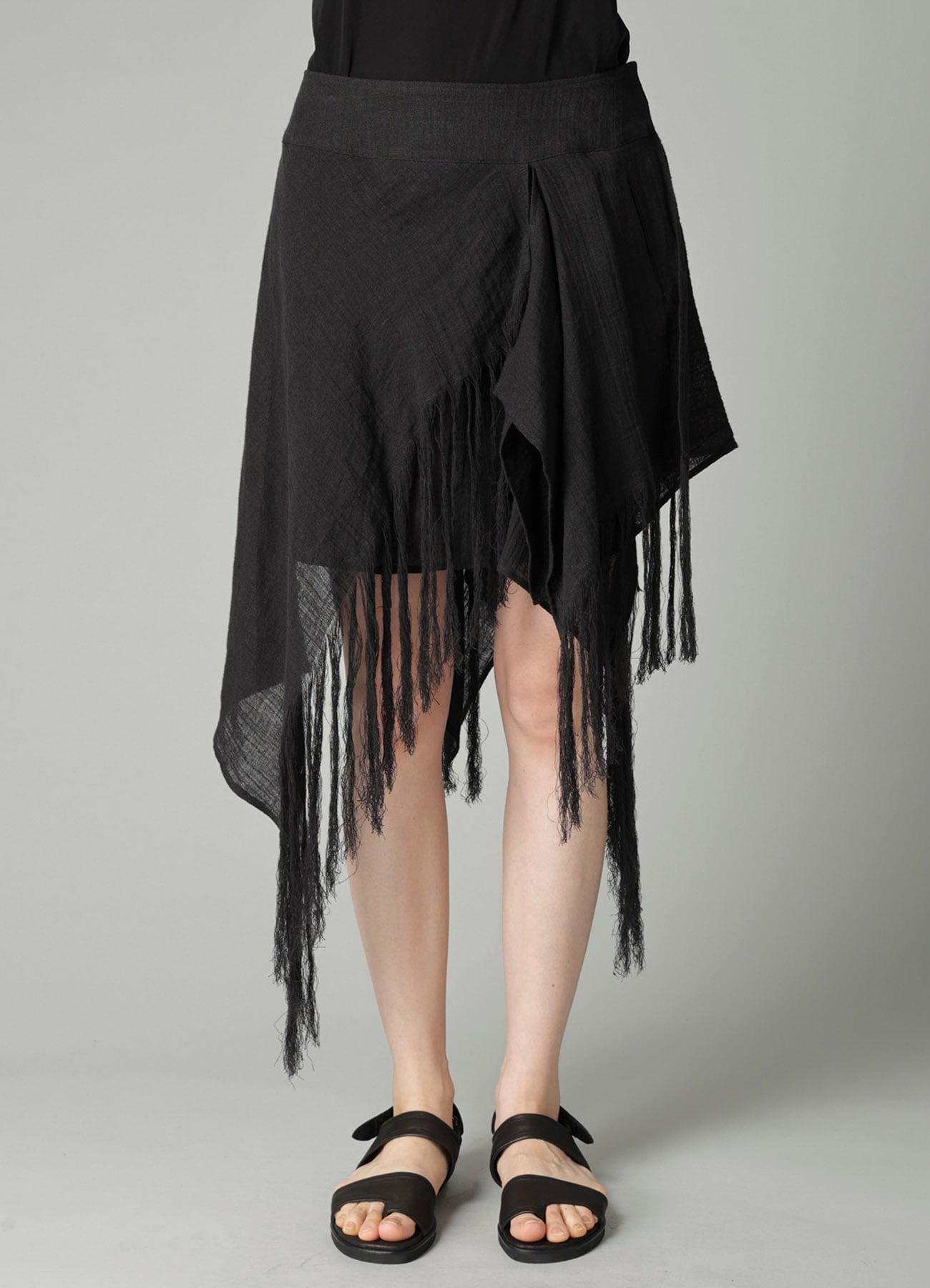 CRINKLE Li GAUZE LAYERED FRINGE SKIRT