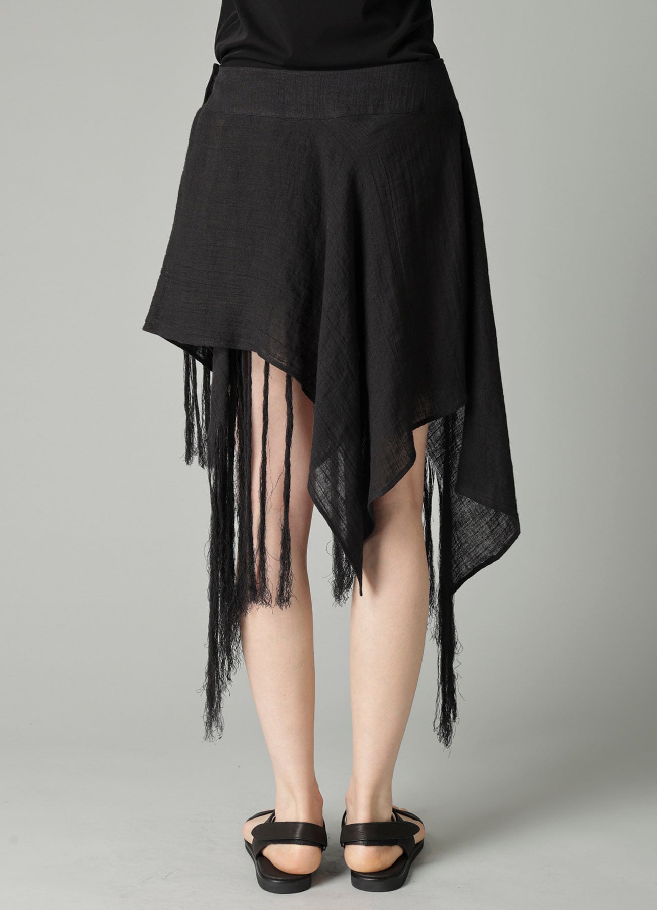 CRINKLE Li GAUZE LAYERED FRINGE SKIRT