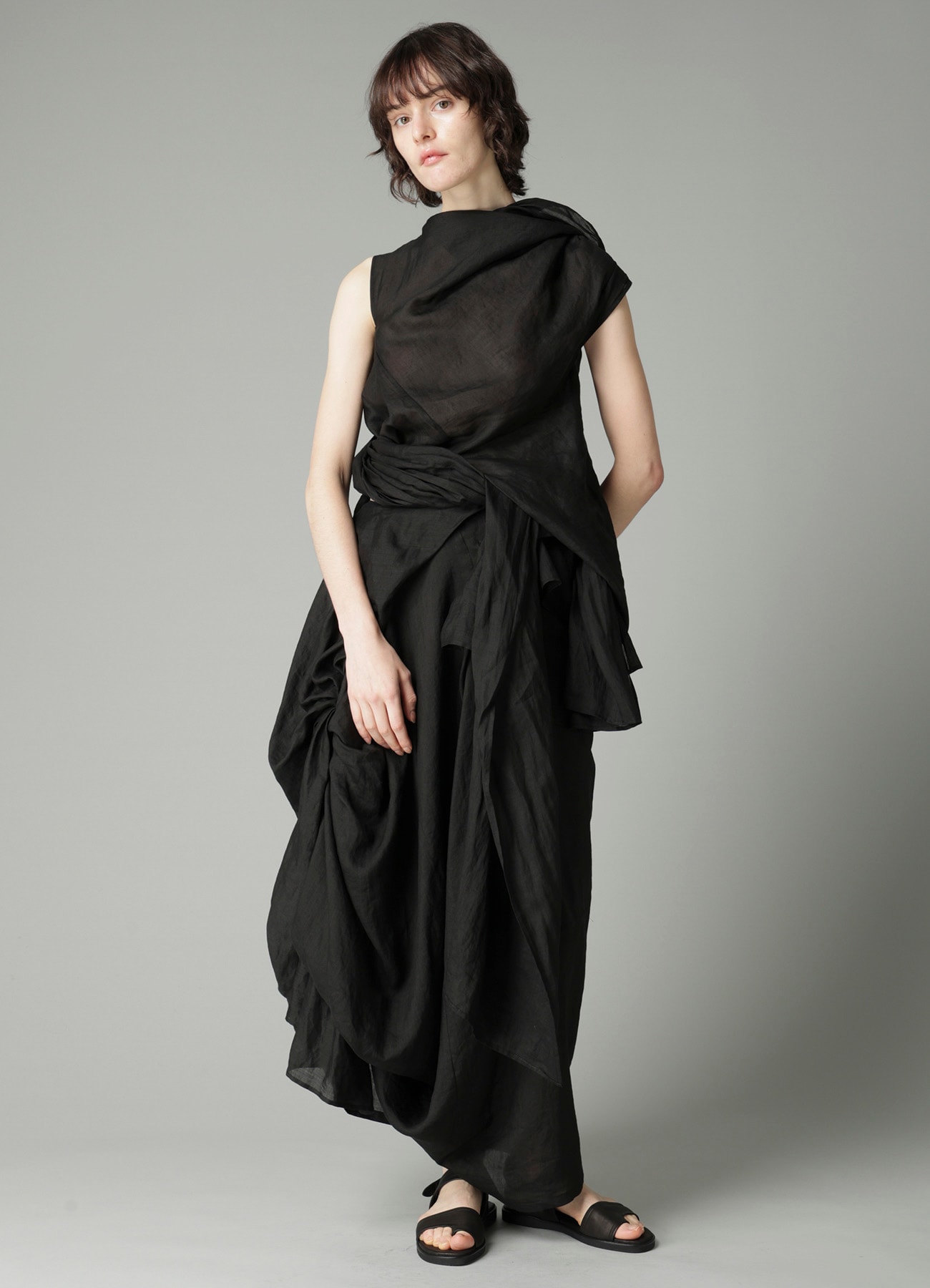 Ra LAWN DRAPED SKIRT