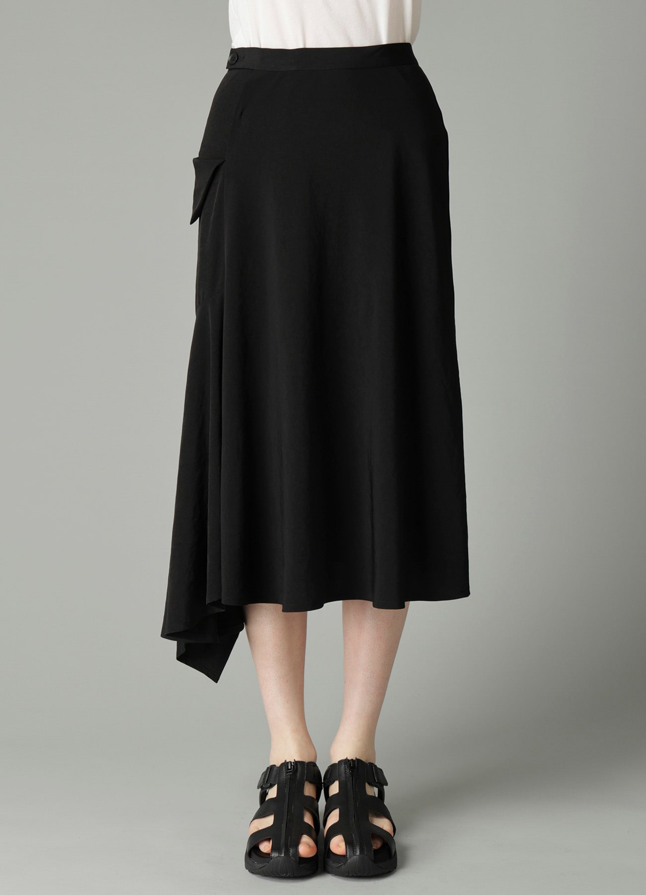 Ta/Pe CREPE DE CHINE FLARE WRAP SKIRT