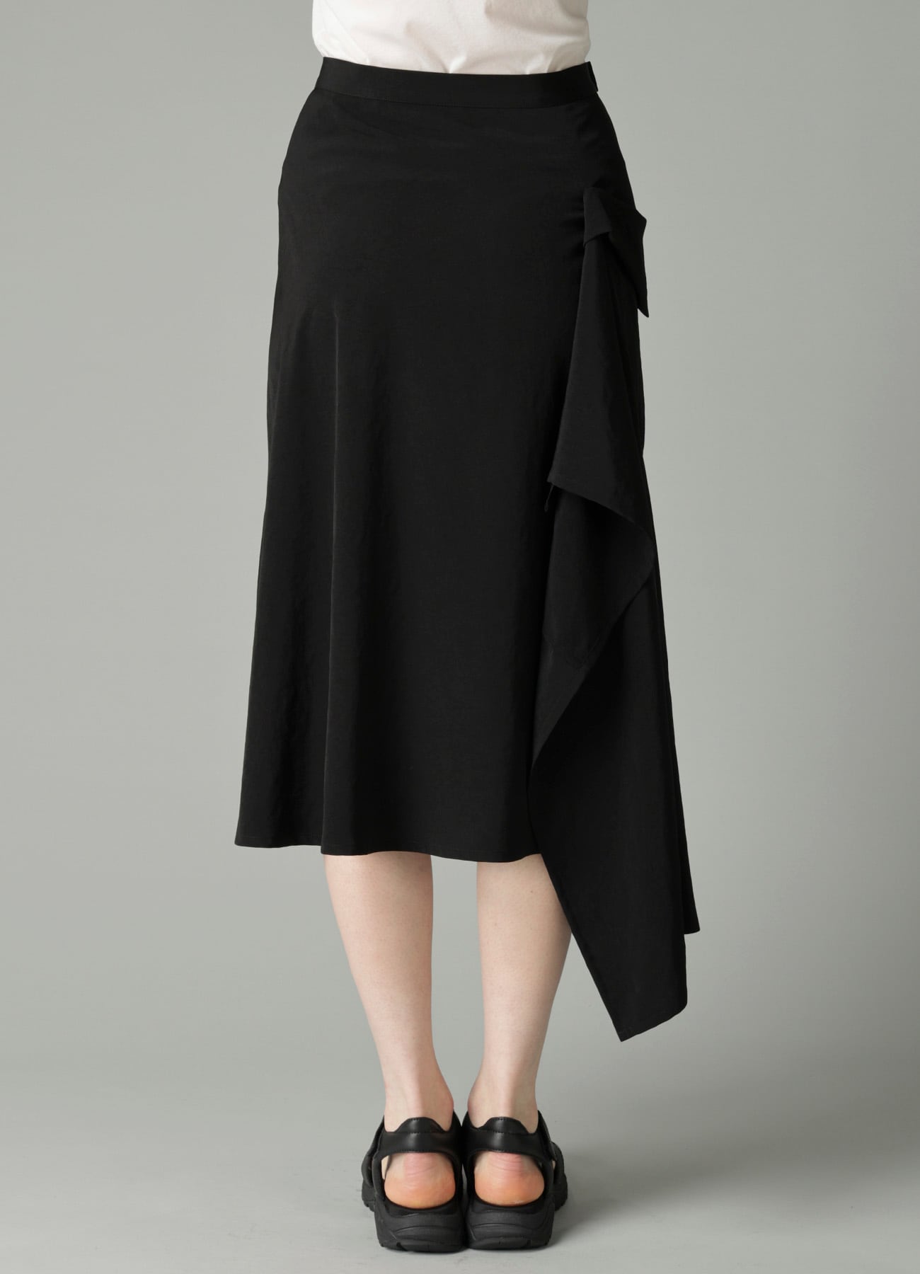 Ta/Pe CREPE DE CHINE FLARE WRAP SKIRT
