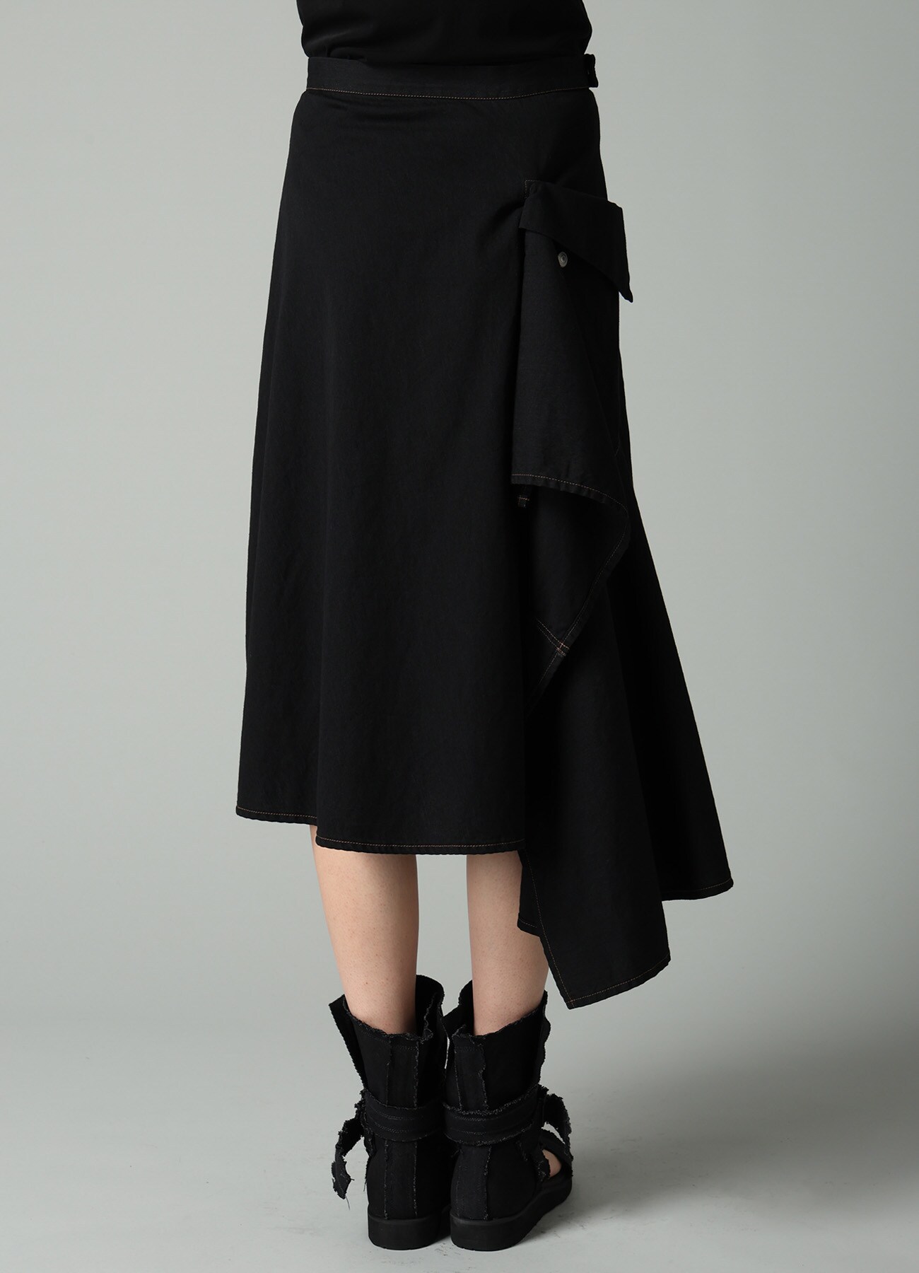8OZ BIO DENIM FLARE WRAP SKIRT