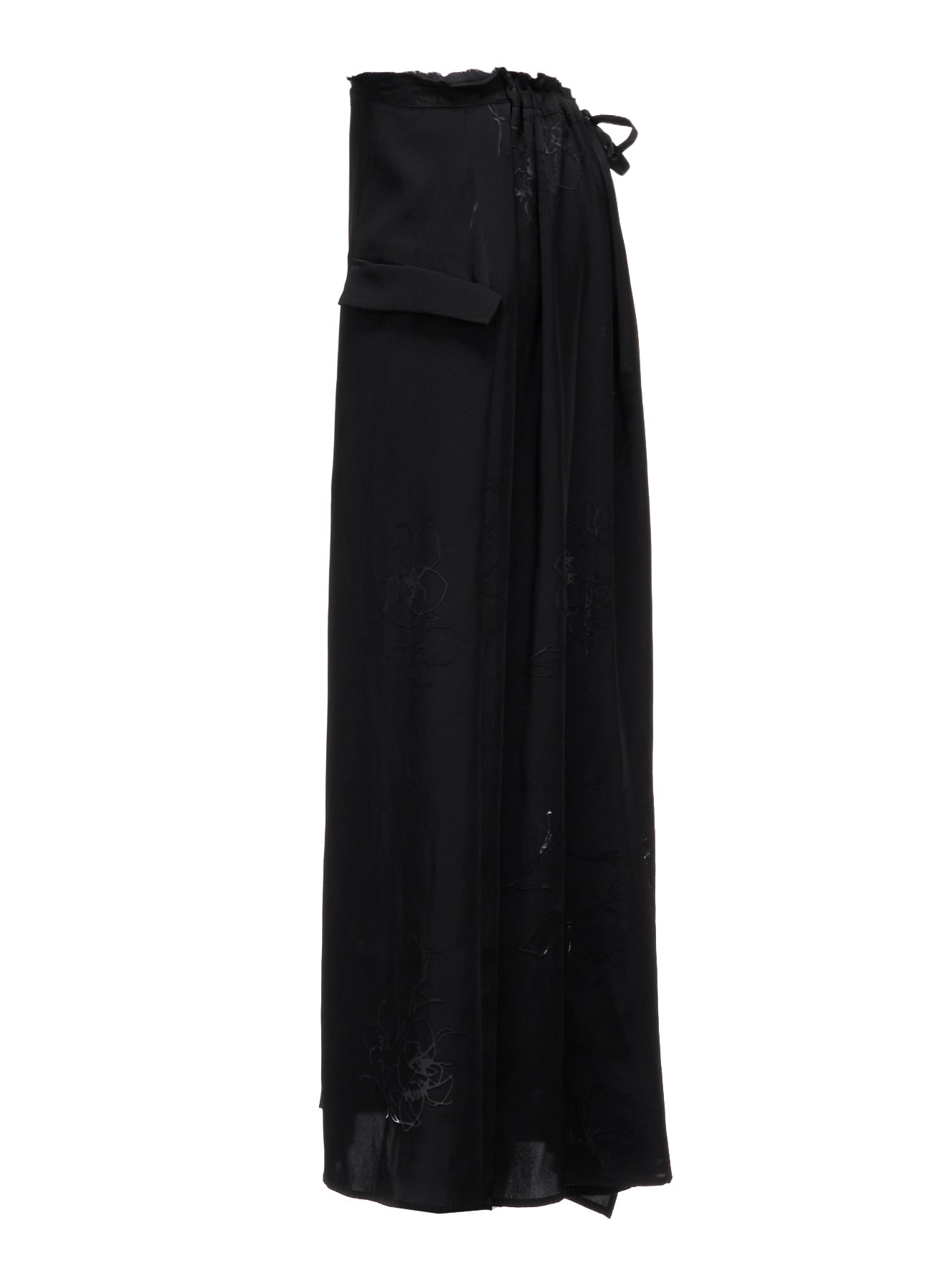 BACK-TIE GATHERED SKIRT