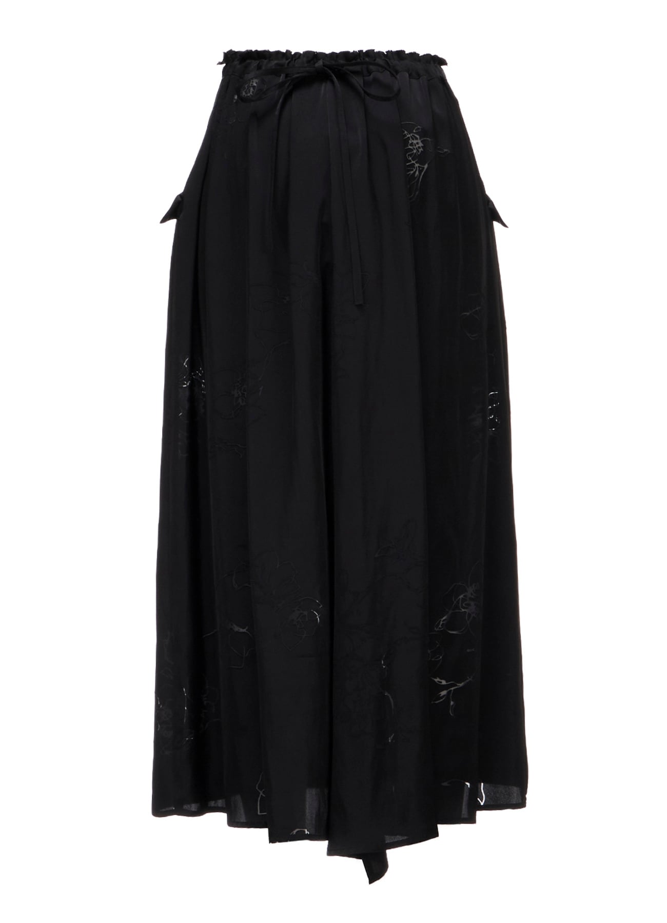 BACK-TIE GATHERED SKIRT