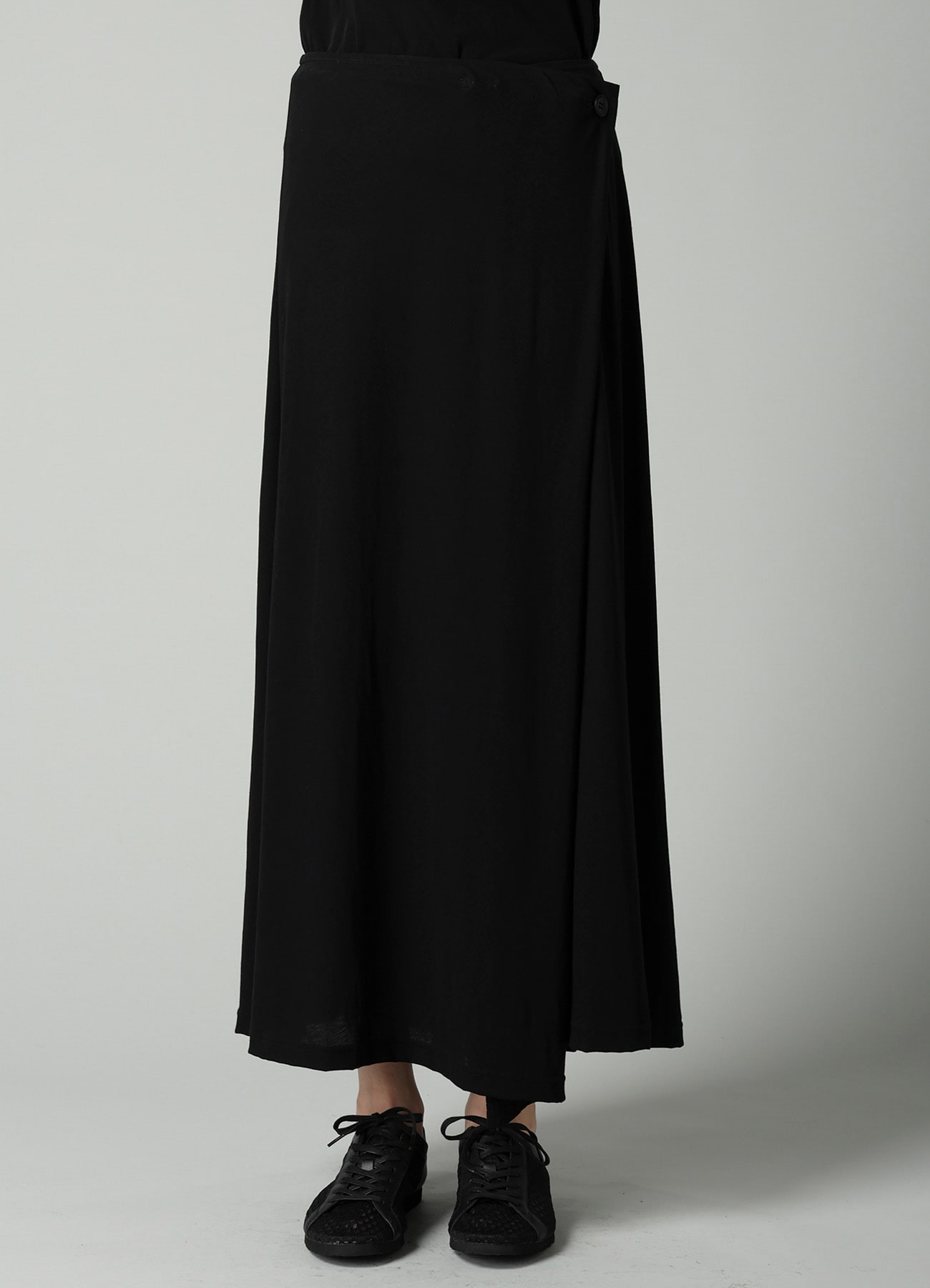 COTTON SINGLE JERSEY BUTTON LONG SKIRT