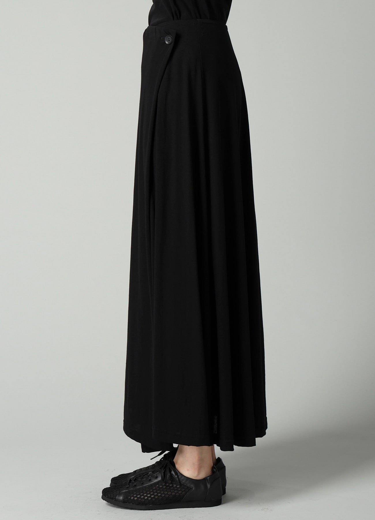 COTTON SINGLE JERSEY BUTTON LONG SKIRT