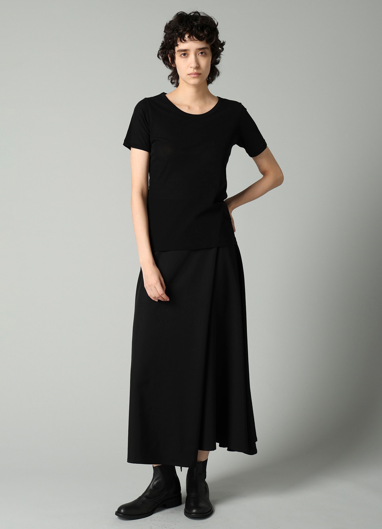 HIGH TWISTED SINGLE JERSEY SHORT SLV ROUND NECK T