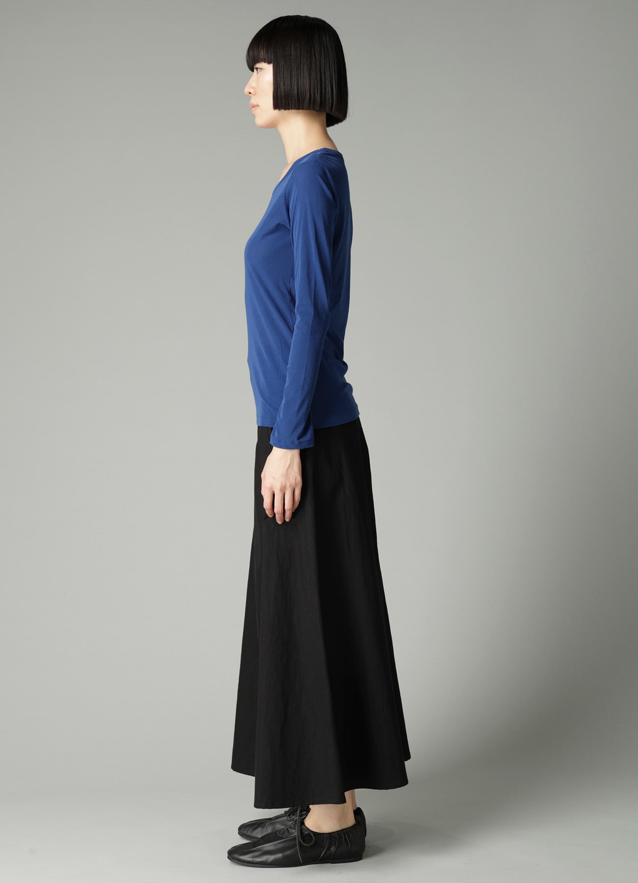 HIGH TWISTED SINGLE JERSEY LONG SLV ROUND NECK T