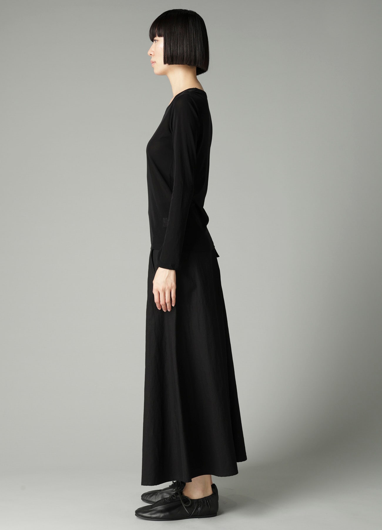 HIGH TWISTED SINGLE JERSEY LONG SLV ROUND NECK T