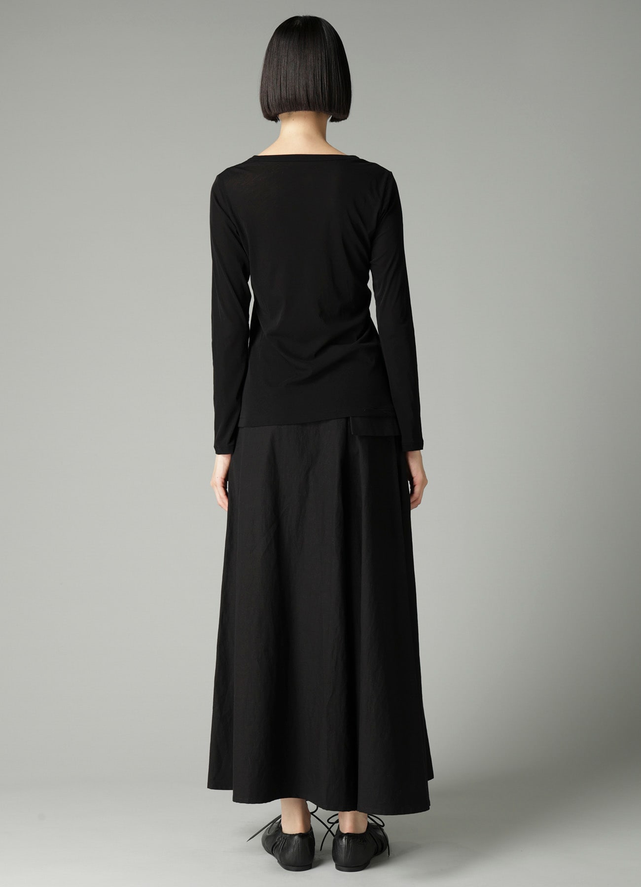 HIGH TWISTED SINGLE JERSEY LONG SLV ROUND NECK T