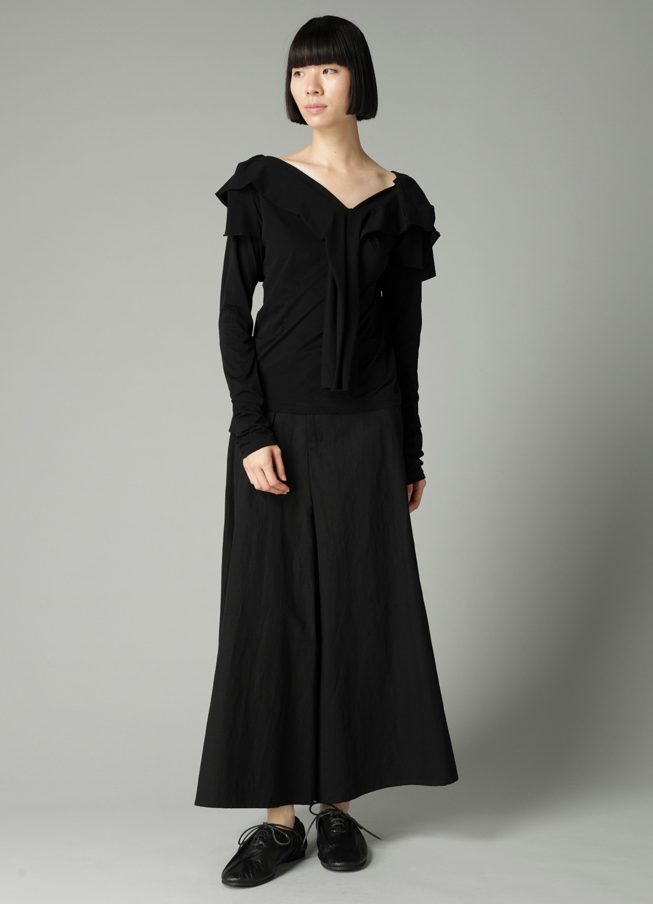 SUPIMA SINGLE JERSEY BIG COLLAR LONG SLV T