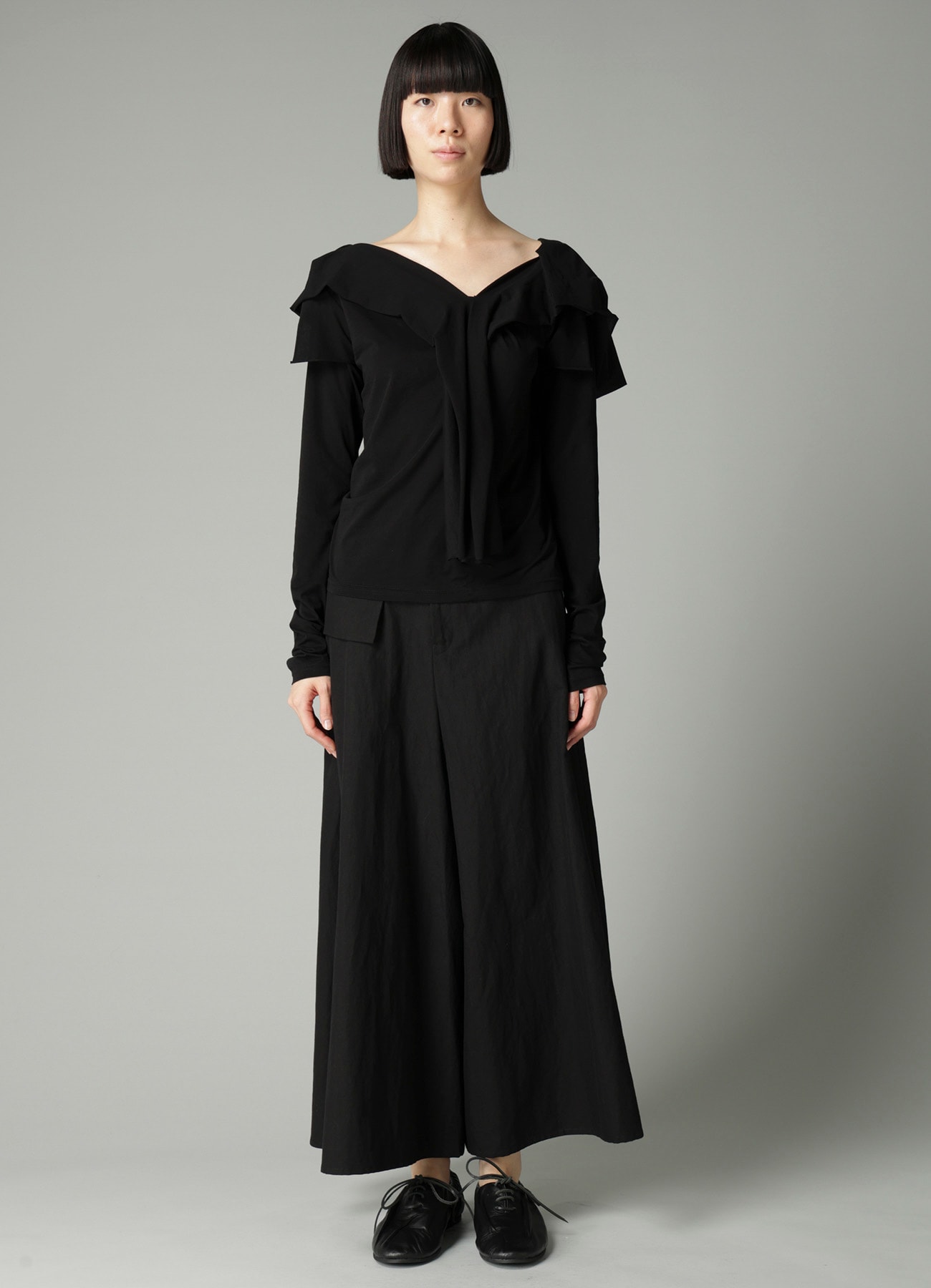 SUPIMA SINGLE JERSEY BIG COLLAR LONG SLV T