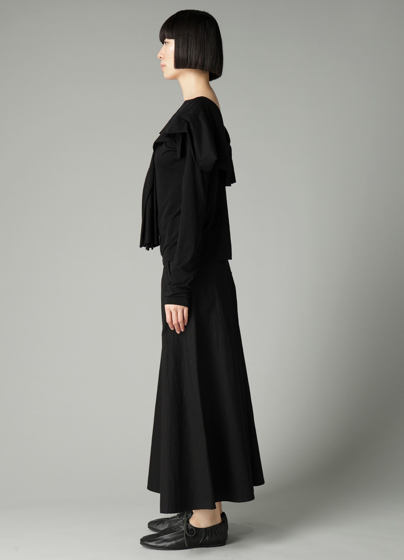 SUPIMA SINGLE JERSEY BIG COLLAR LONG SLV T